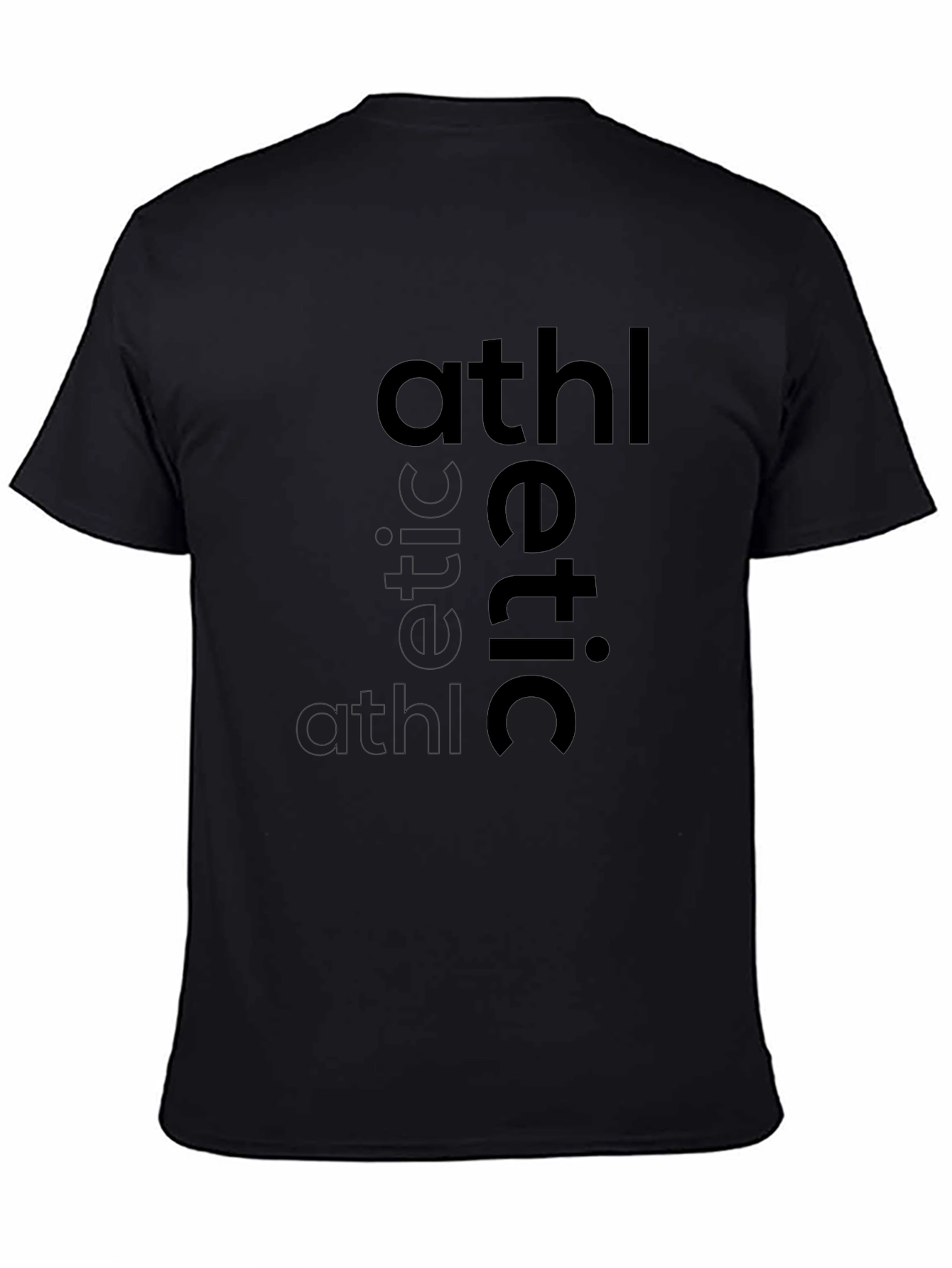 Athletic Graphic Print Black T-Shirt