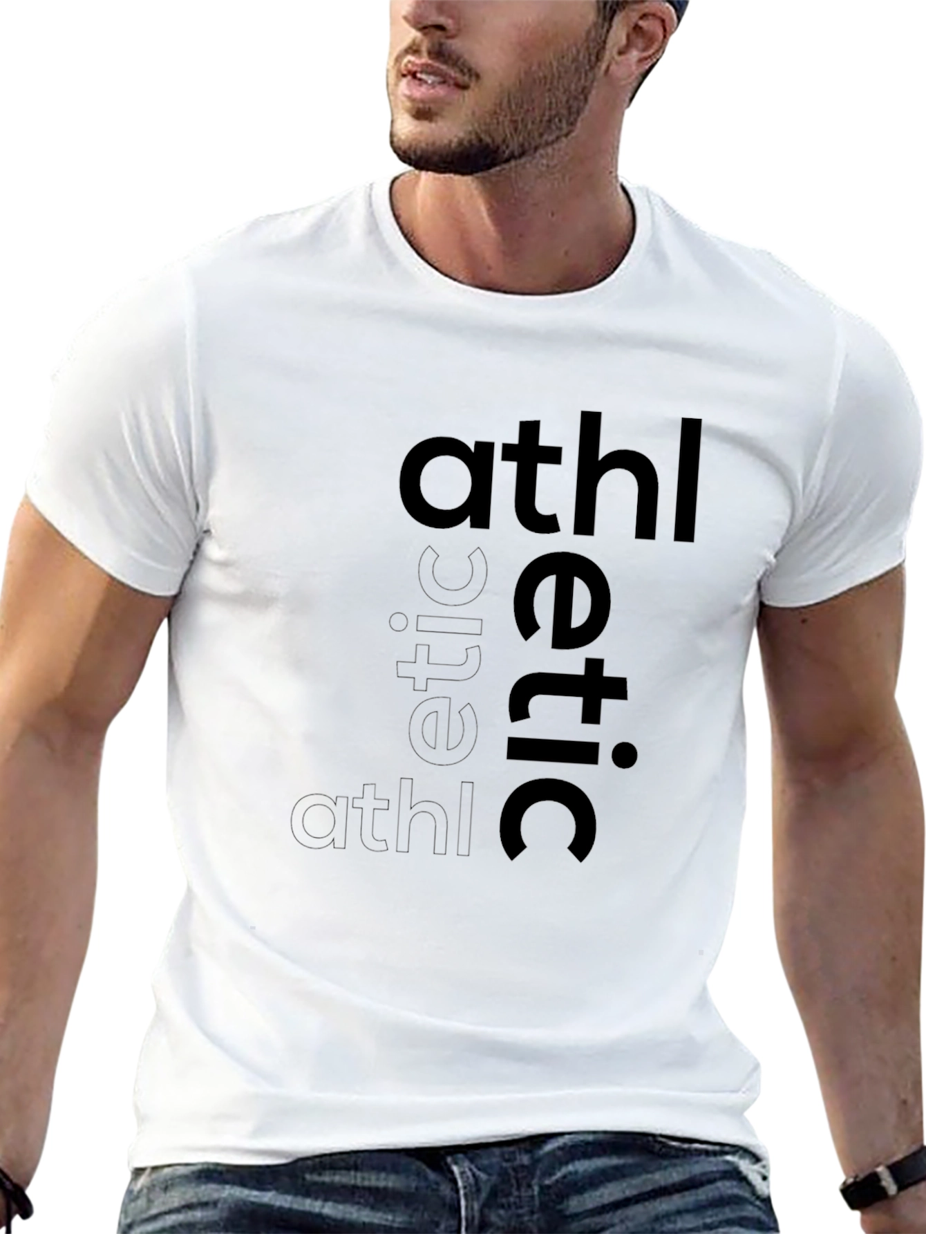 Athletic Graphic Print Black T-Shirt