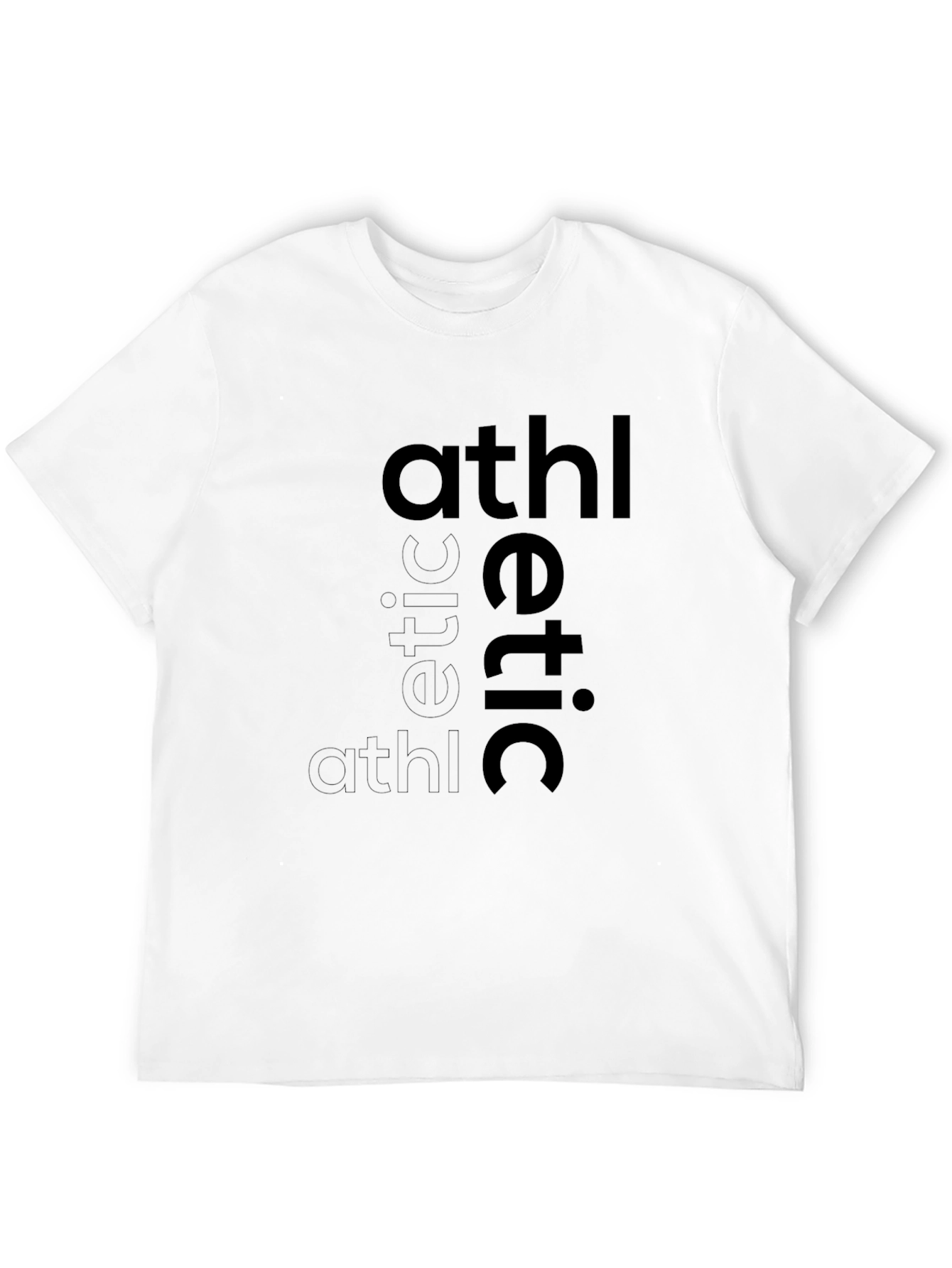 Athletic Graphic Print Black T-Shirt