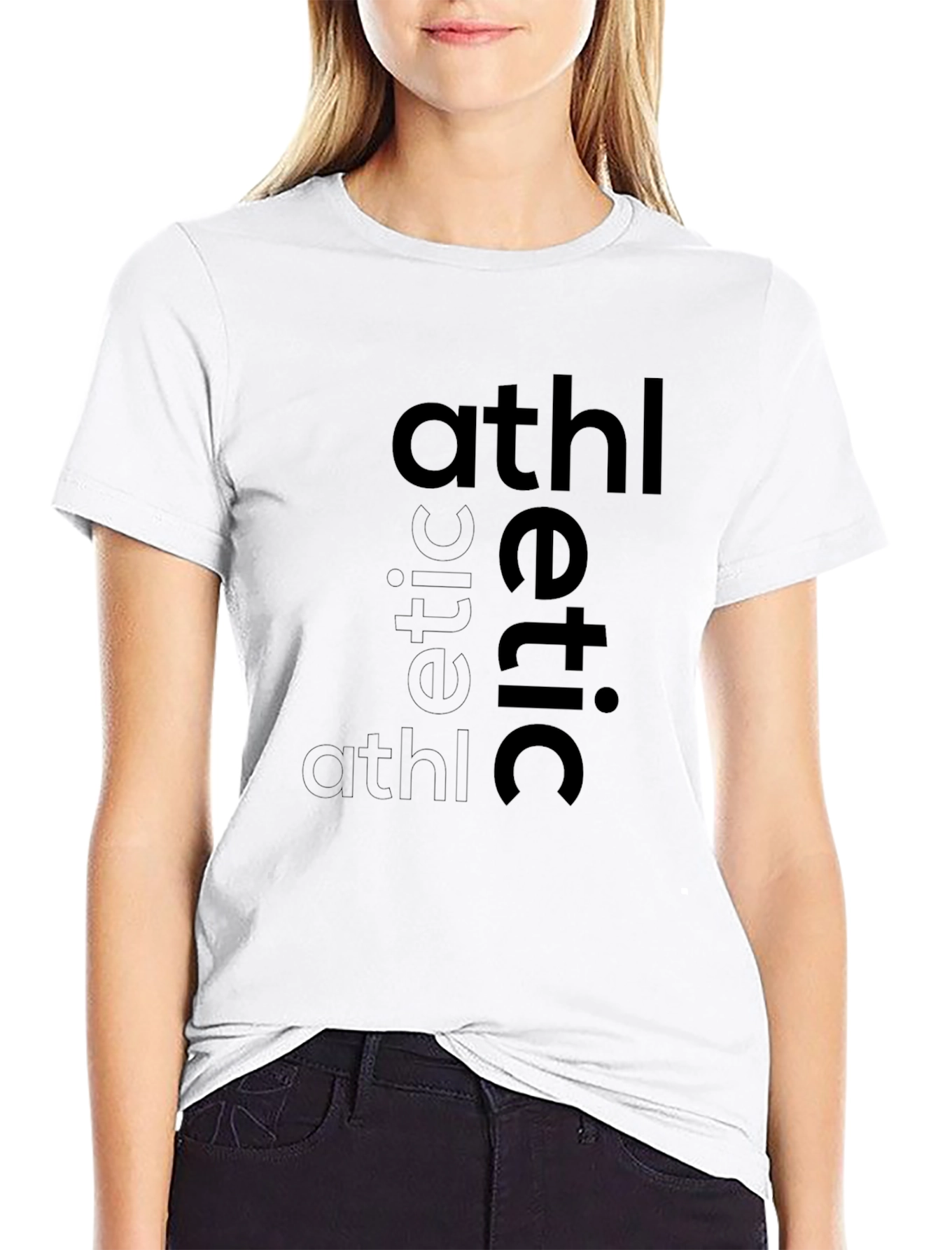 Athletic Graphic Print Black T-Shirt