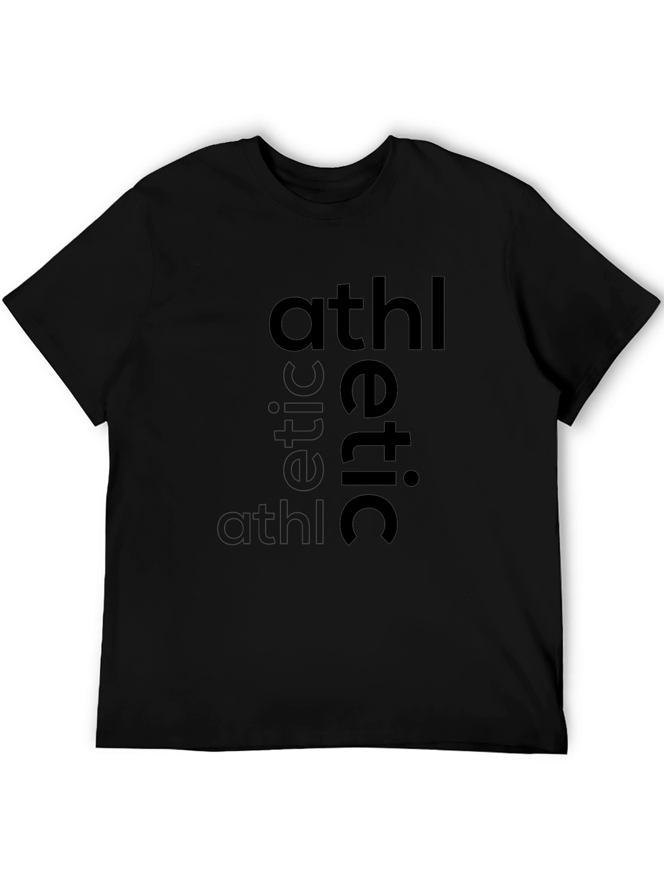 Athletic Graphic Print Black T-Shirt