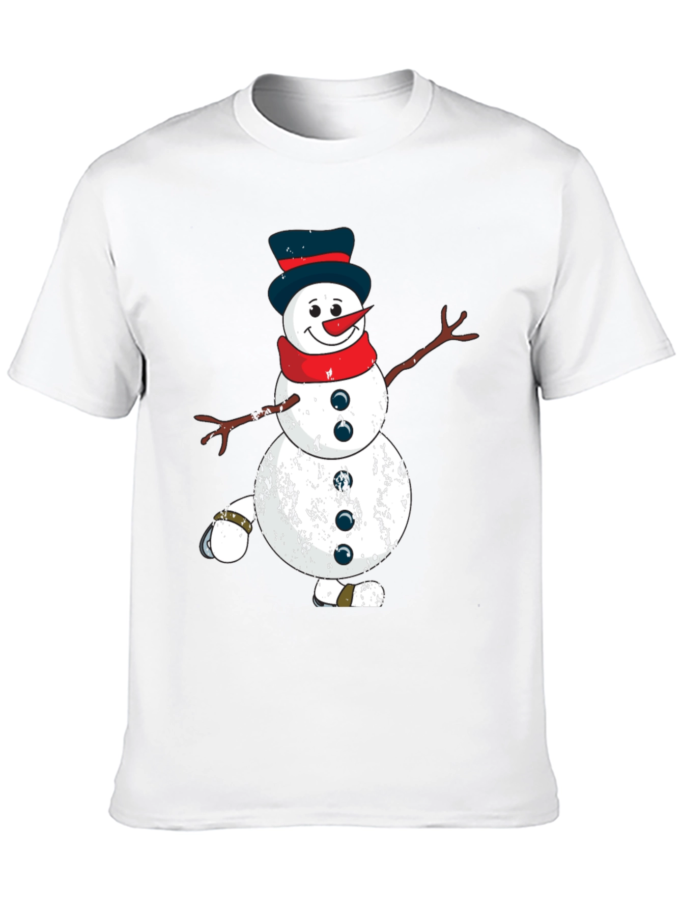 Festive Snowman Graphic Tee - Holiday Spirit