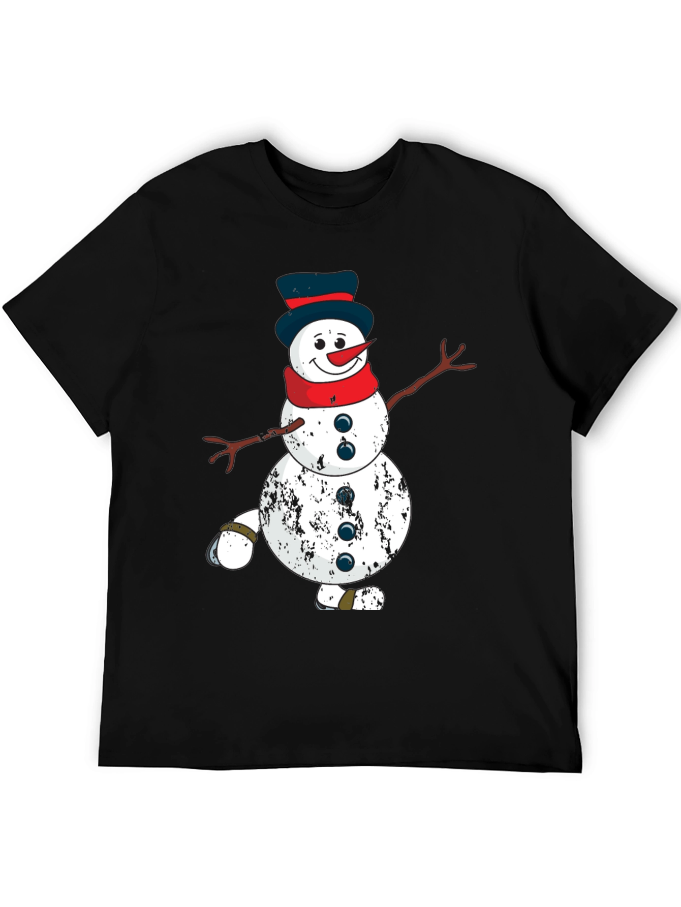 Festive Snowman Graphic Tee - Holiday Spirit