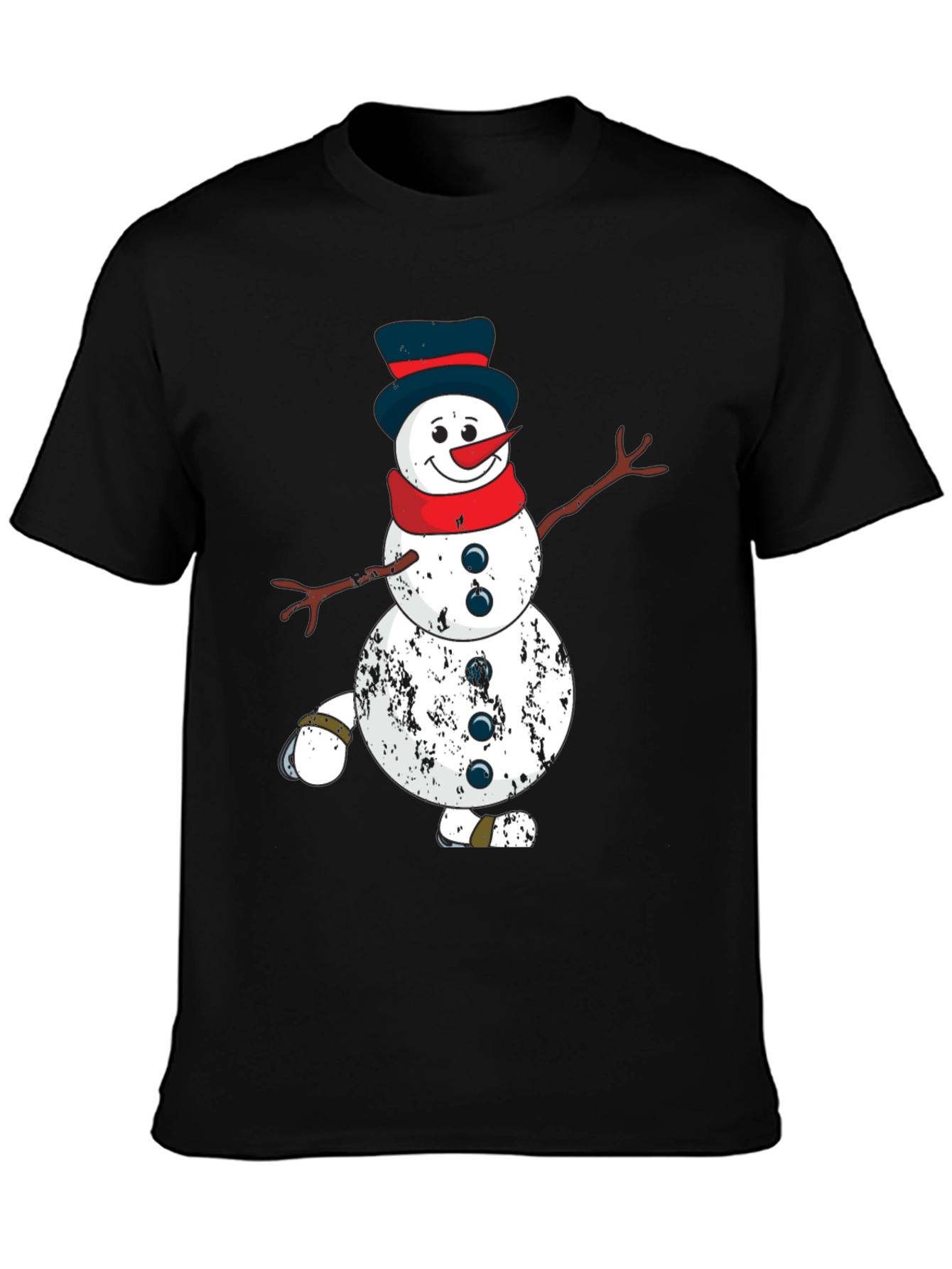 Festive Snowman Graphic Tee - Holiday Spirit