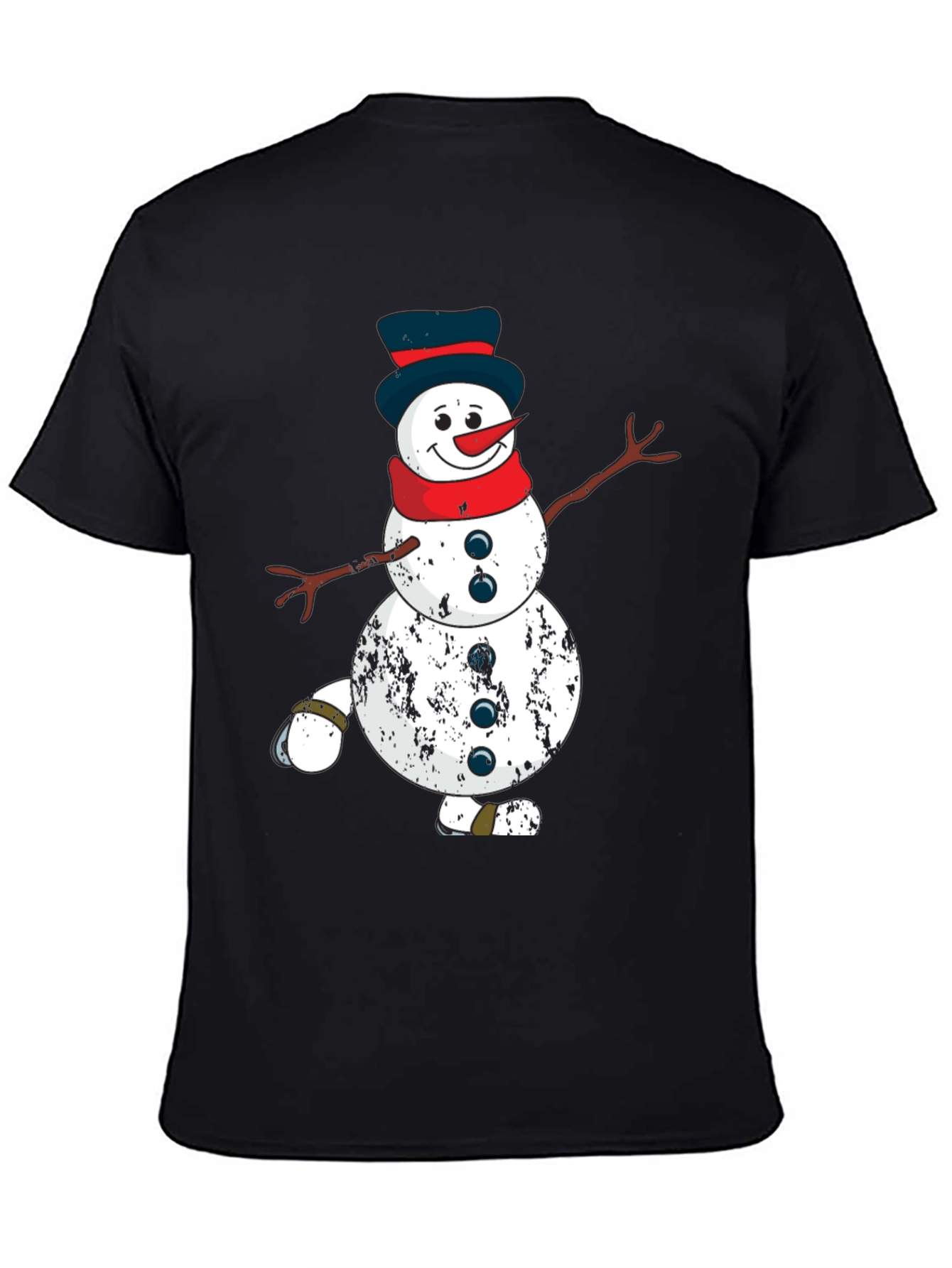 Festive Snowman Graphic Tee - Holiday Spirit
