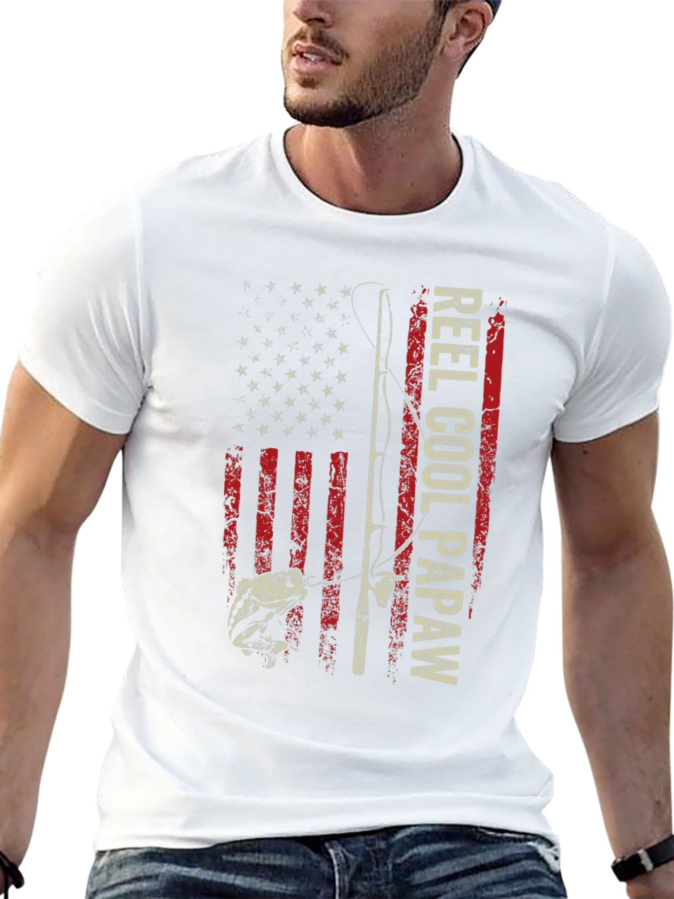 Reel Cool Papaw Graphic T-Shirt Fishing Dad