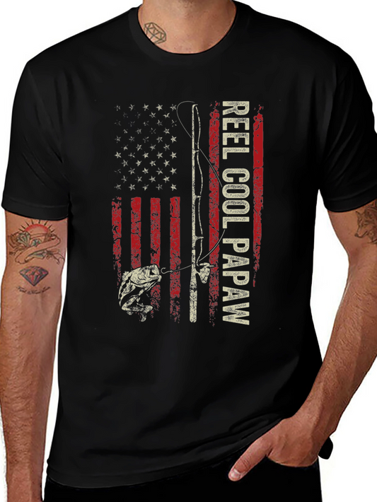 Reel Cool Papaw Graphic T-Shirt Fishing Dad
