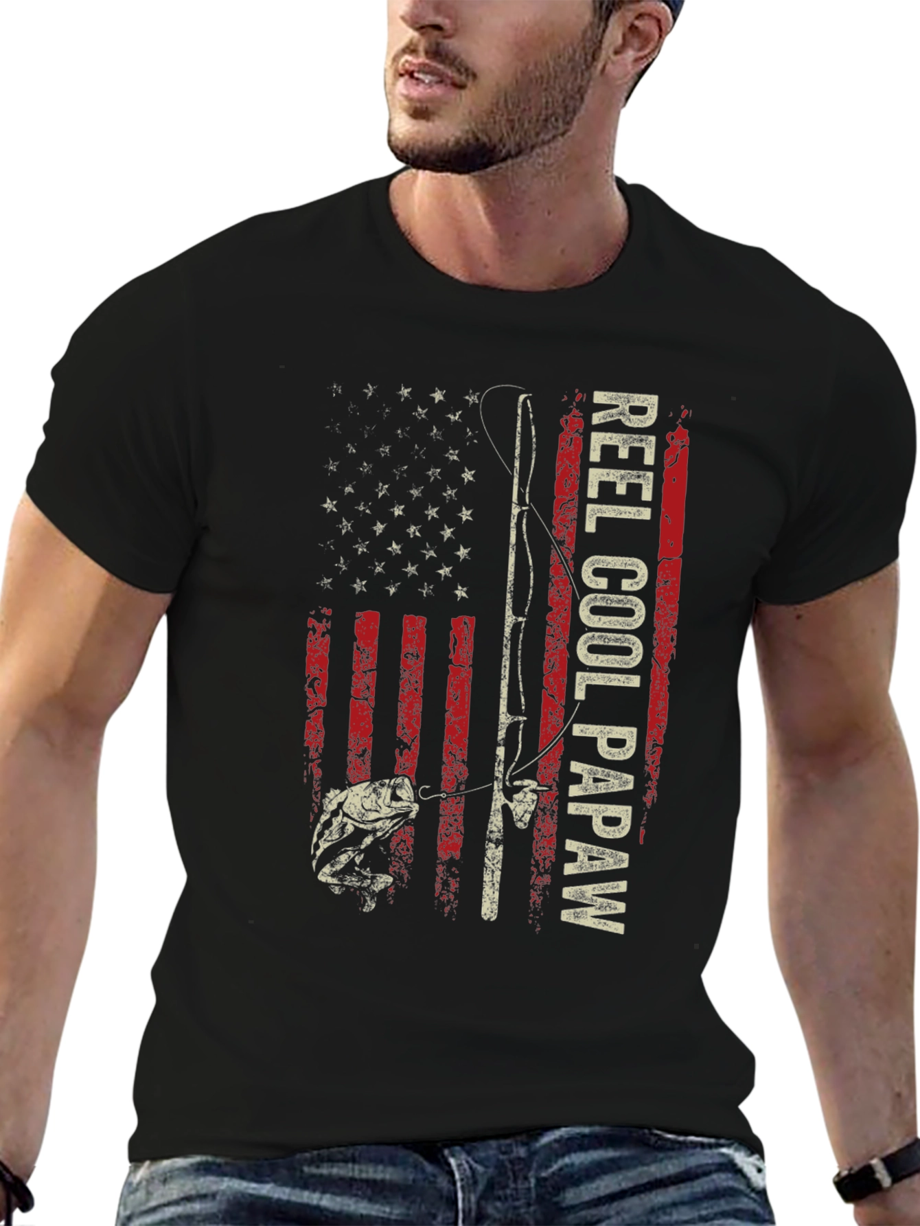 Reel Cool Papaw Graphic T-Shirt Fishing Dad