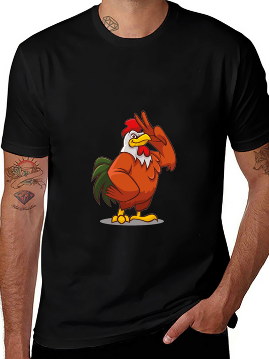 Cool Chicken Graphic Tee - Casual Black T-Shirt