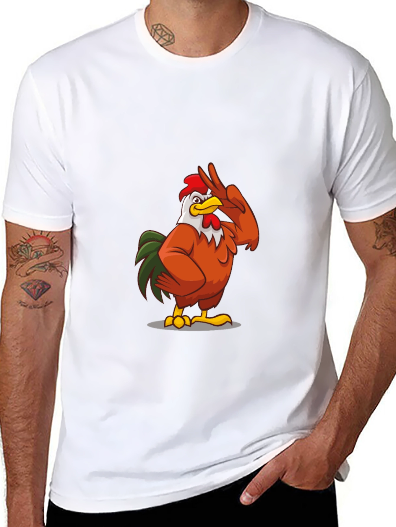 Cool Chicken Graphic Tee - Casual Black T-Shirt