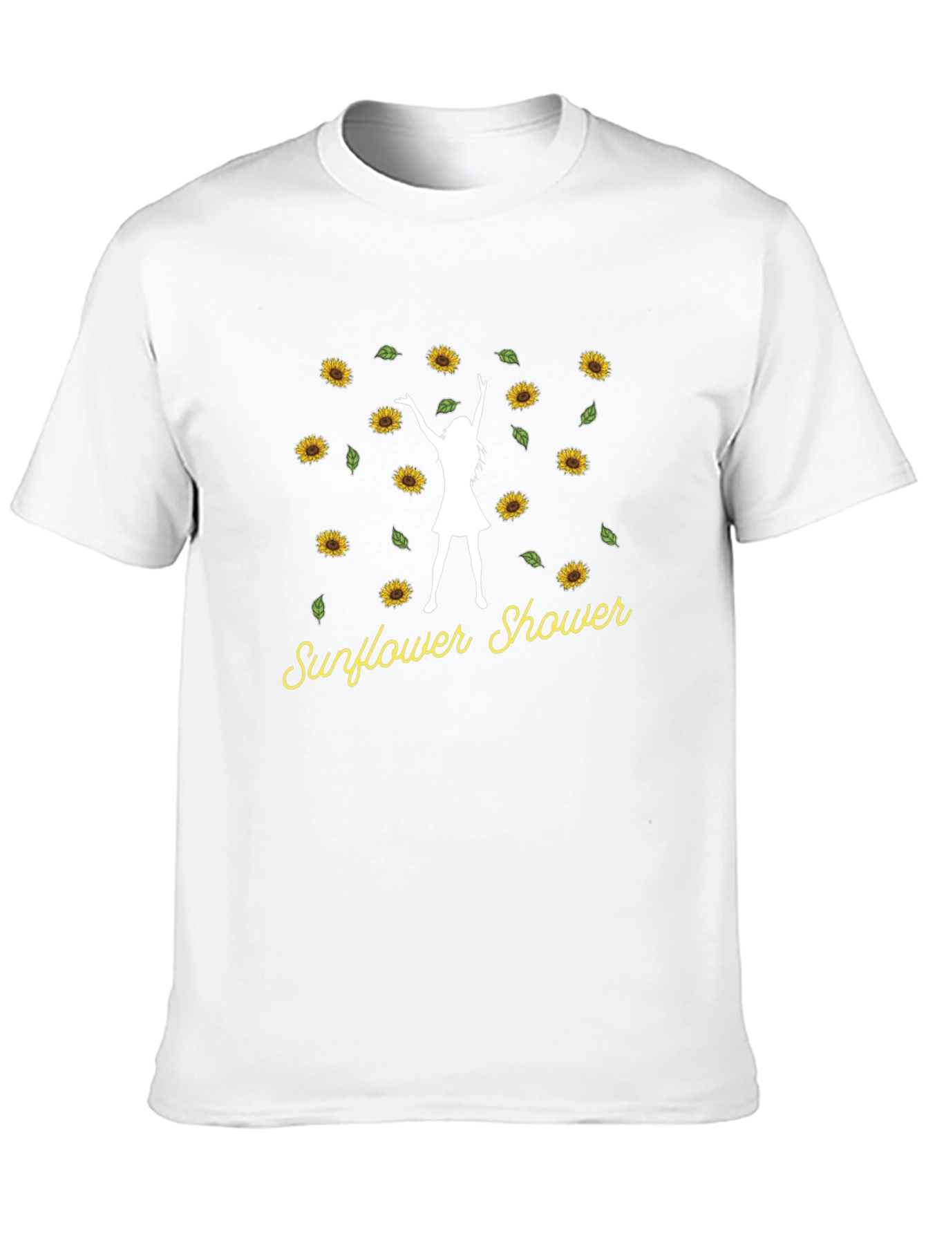 Sunflower Shower T-Shirt Woman Silhouette Black