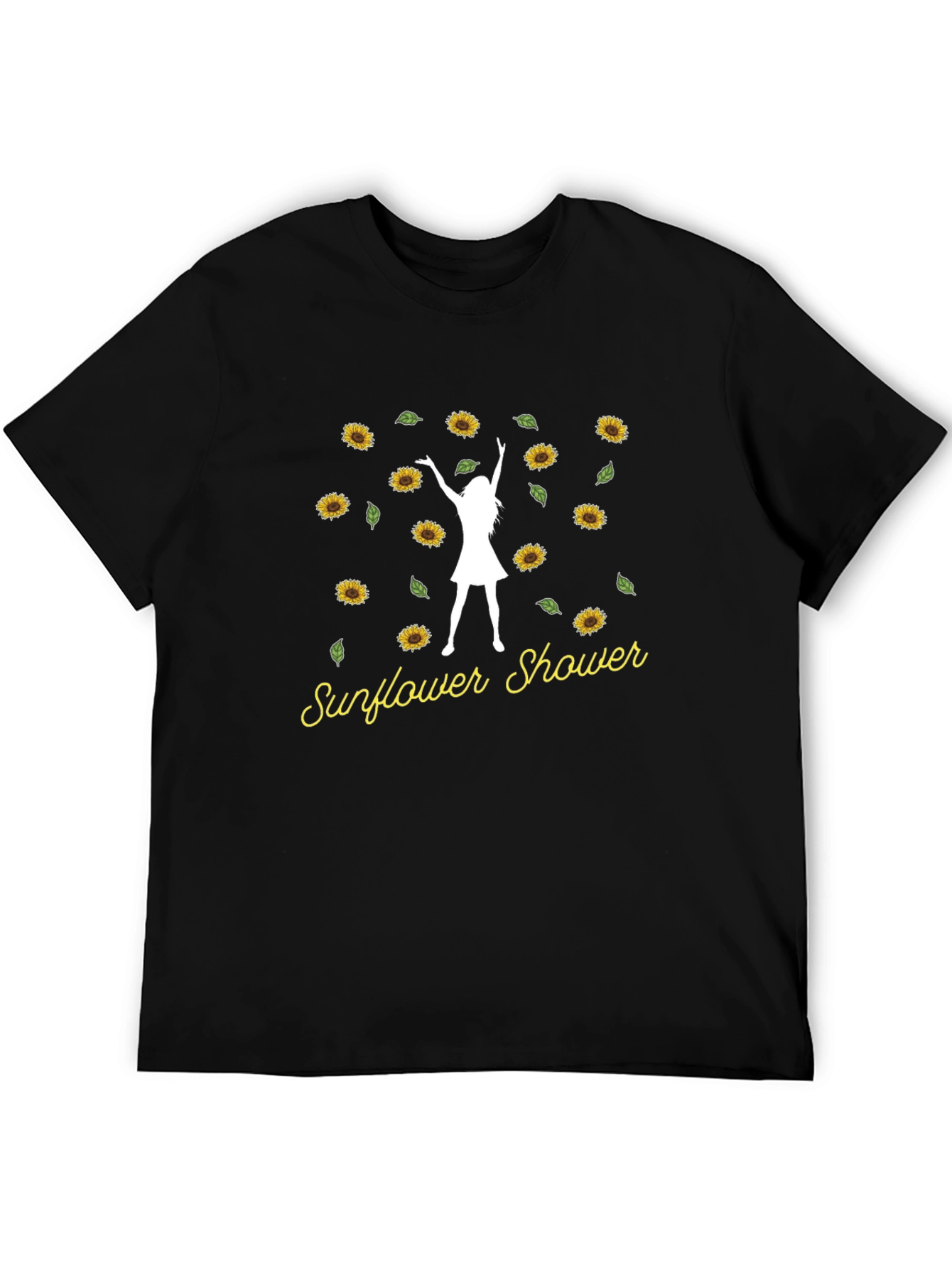 Sunflower Shower T-Shirt Woman Silhouette Black