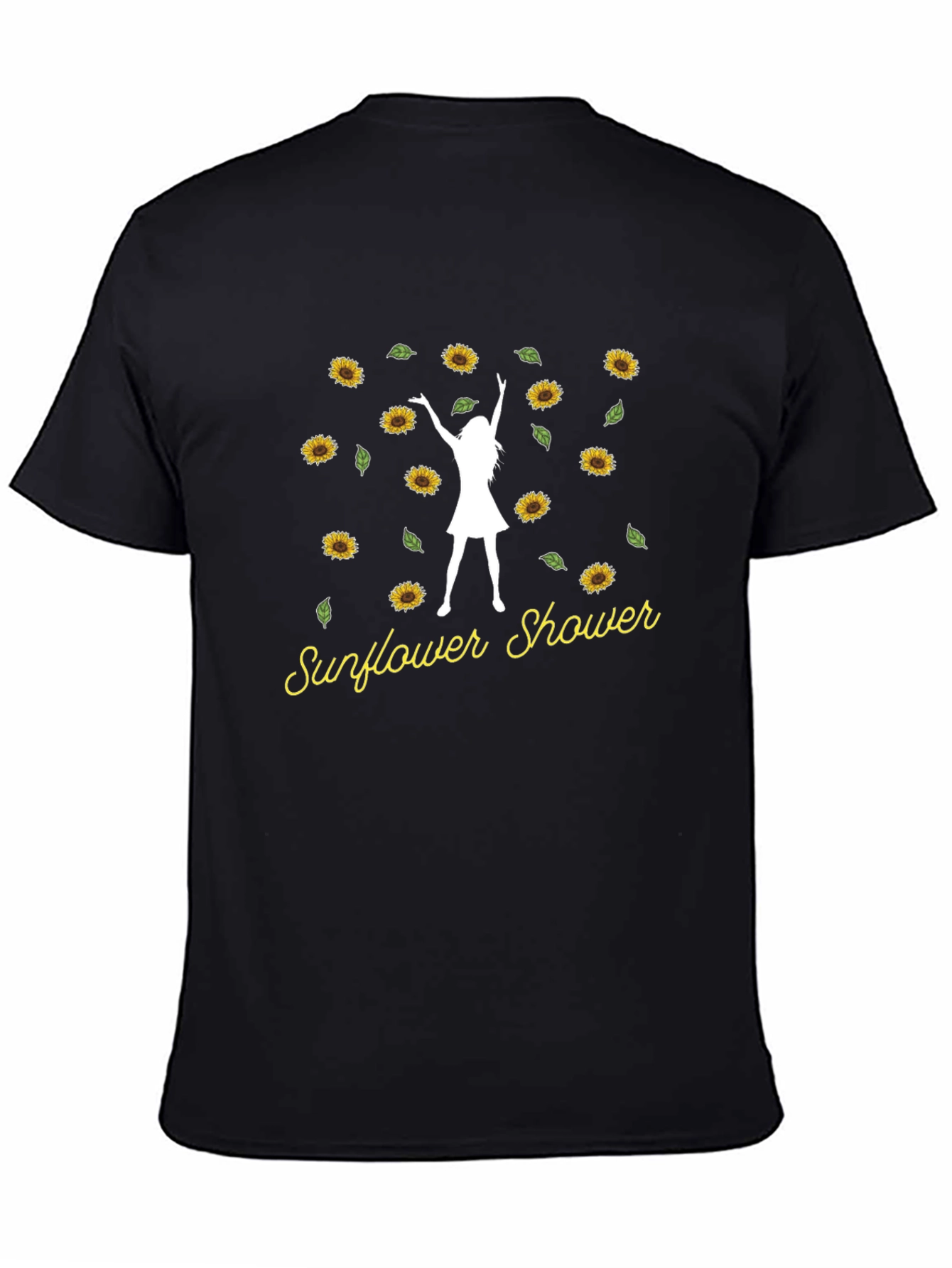 Sunflower Shower T-Shirt Woman Silhouette Black