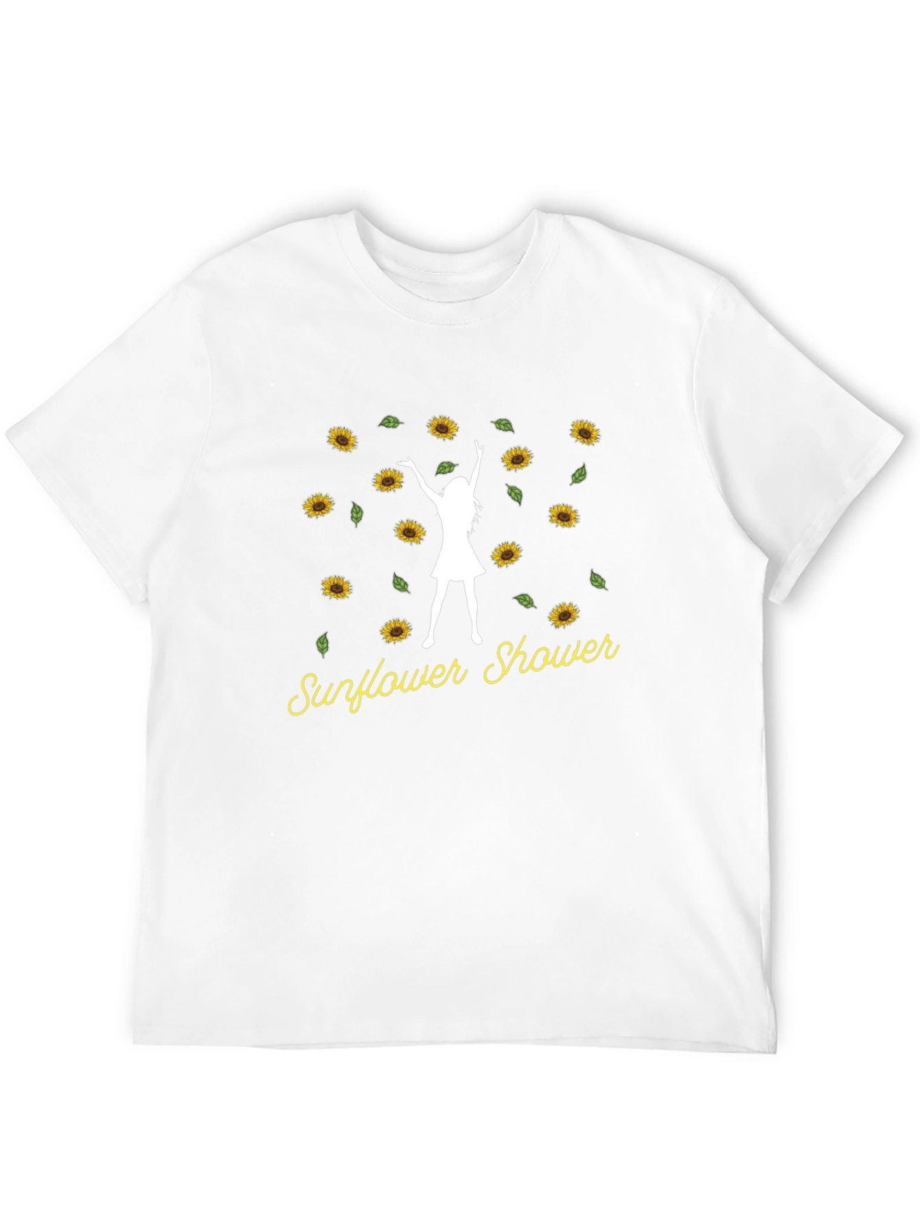 Sunflower Shower T-Shirt Woman Silhouette Black