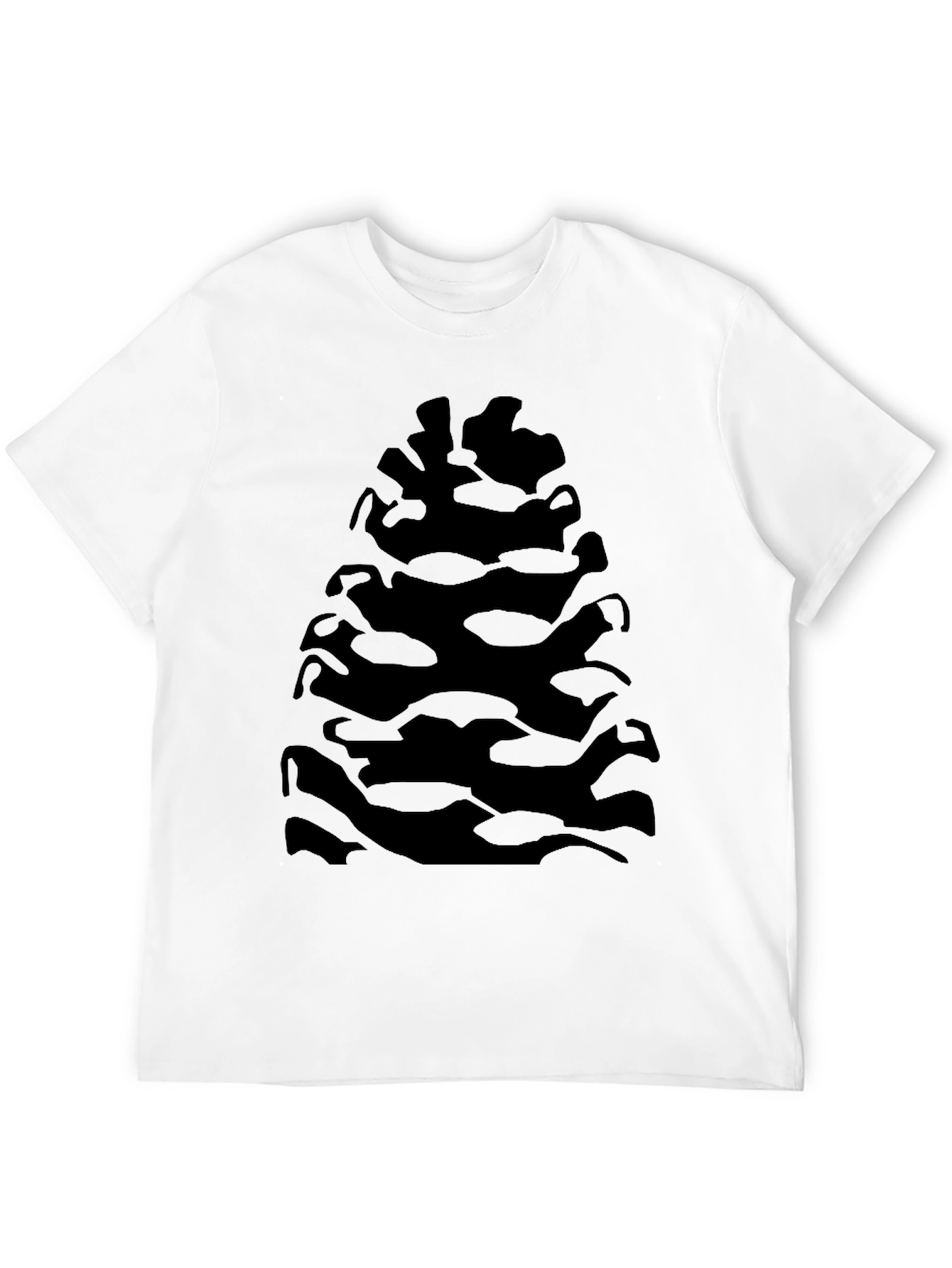 Black Pine Cone Print T-Shirt
