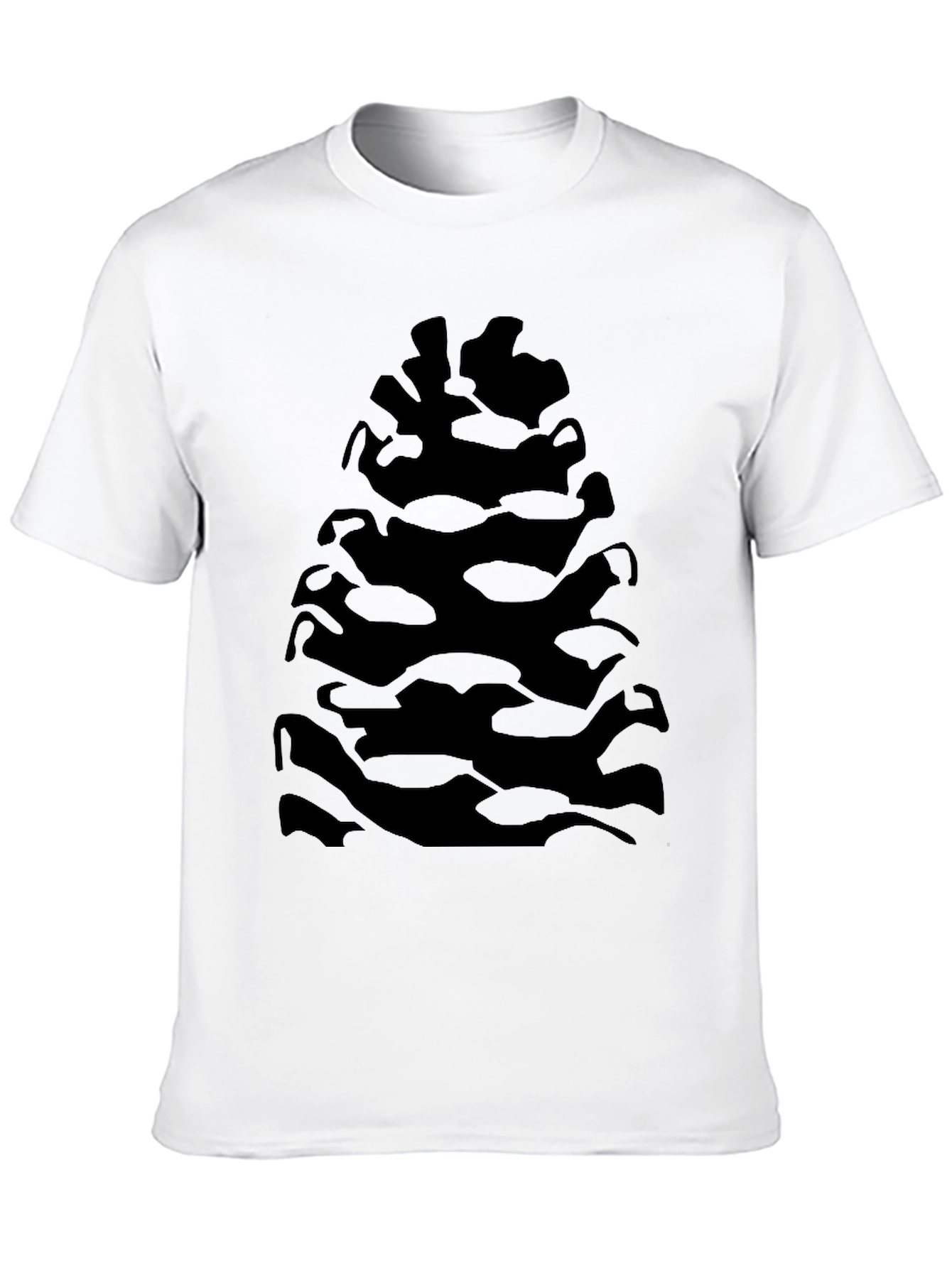 Black Pine Cone Print T-Shirt