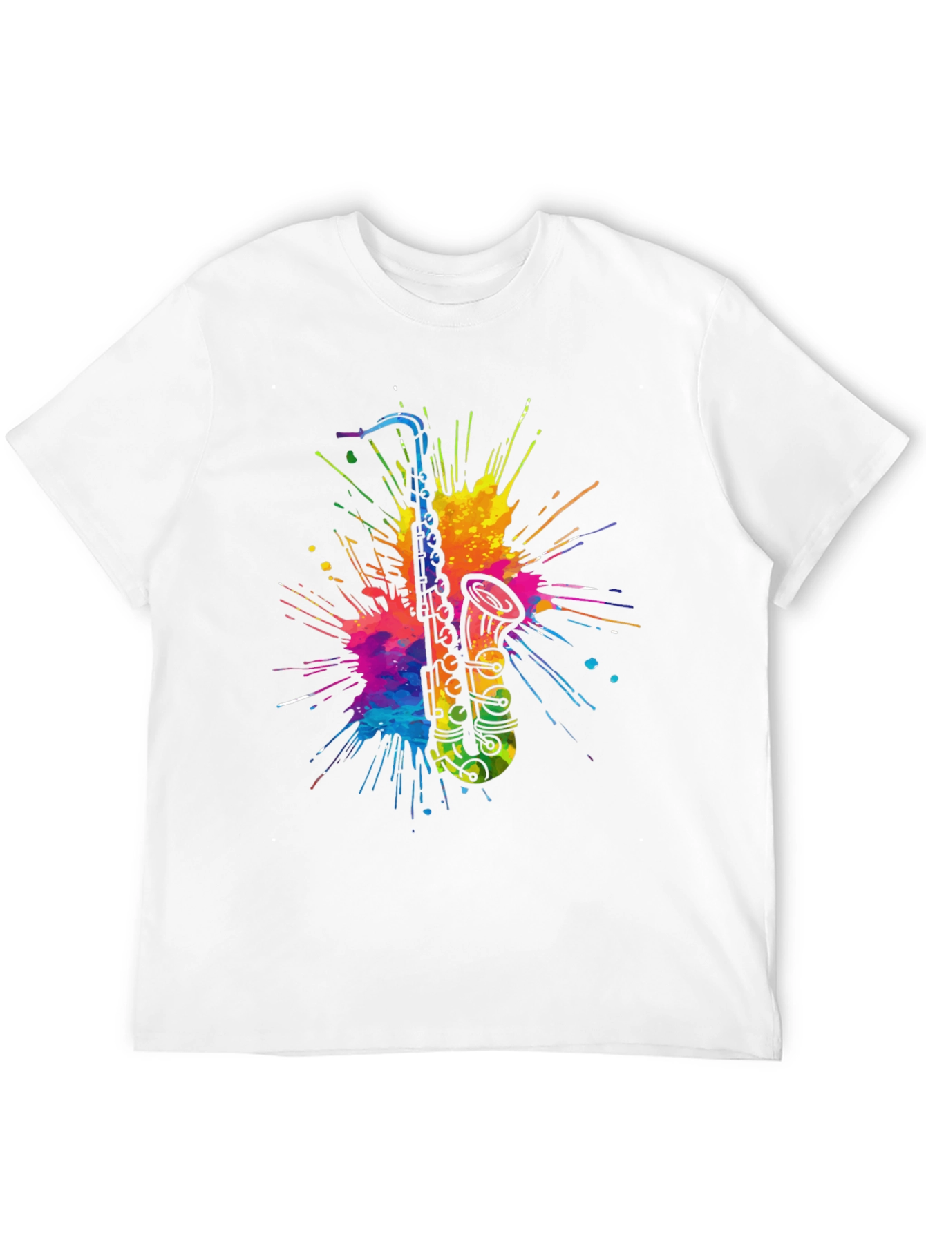 Colorful Saxophone Splash T-Shirt