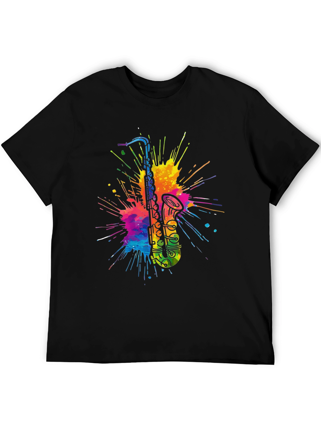Colorful Saxophone Splash T-Shirt