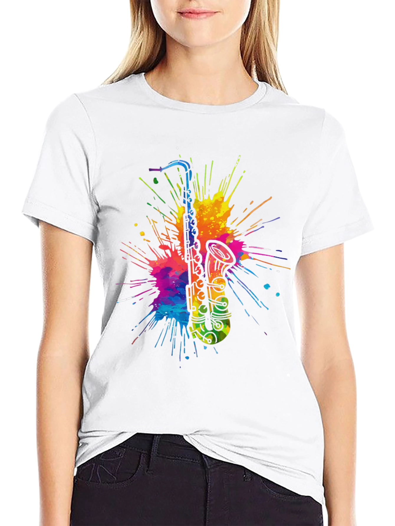 Colorful Saxophone Splash T-Shirt