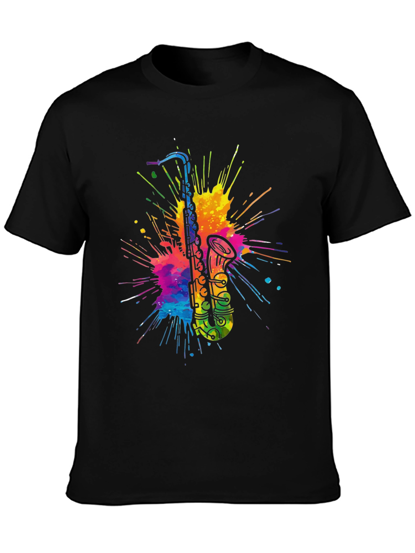 Colorful Saxophone Splash T-Shirt