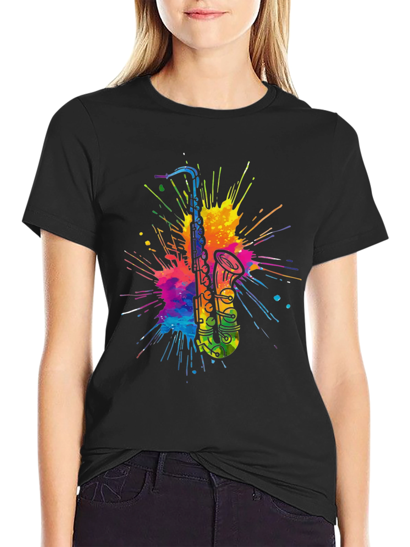 Colorful Saxophone Splash T-Shirt