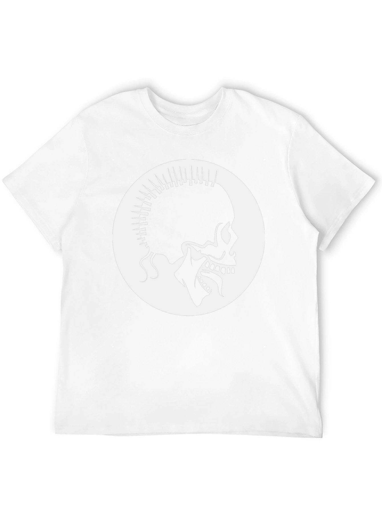 Punk Skull Graphic Tee - Black Cotton Casual T-Shirt