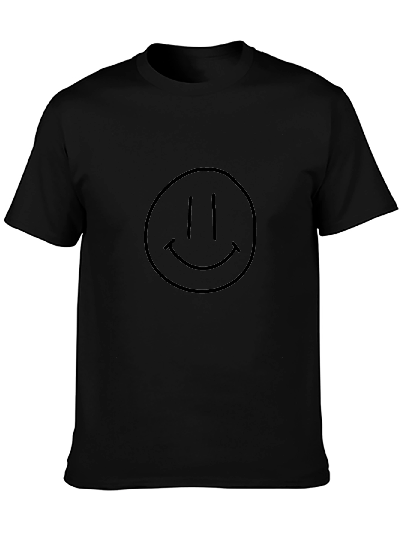 Smiley Face Graphic T-Shirt - Black