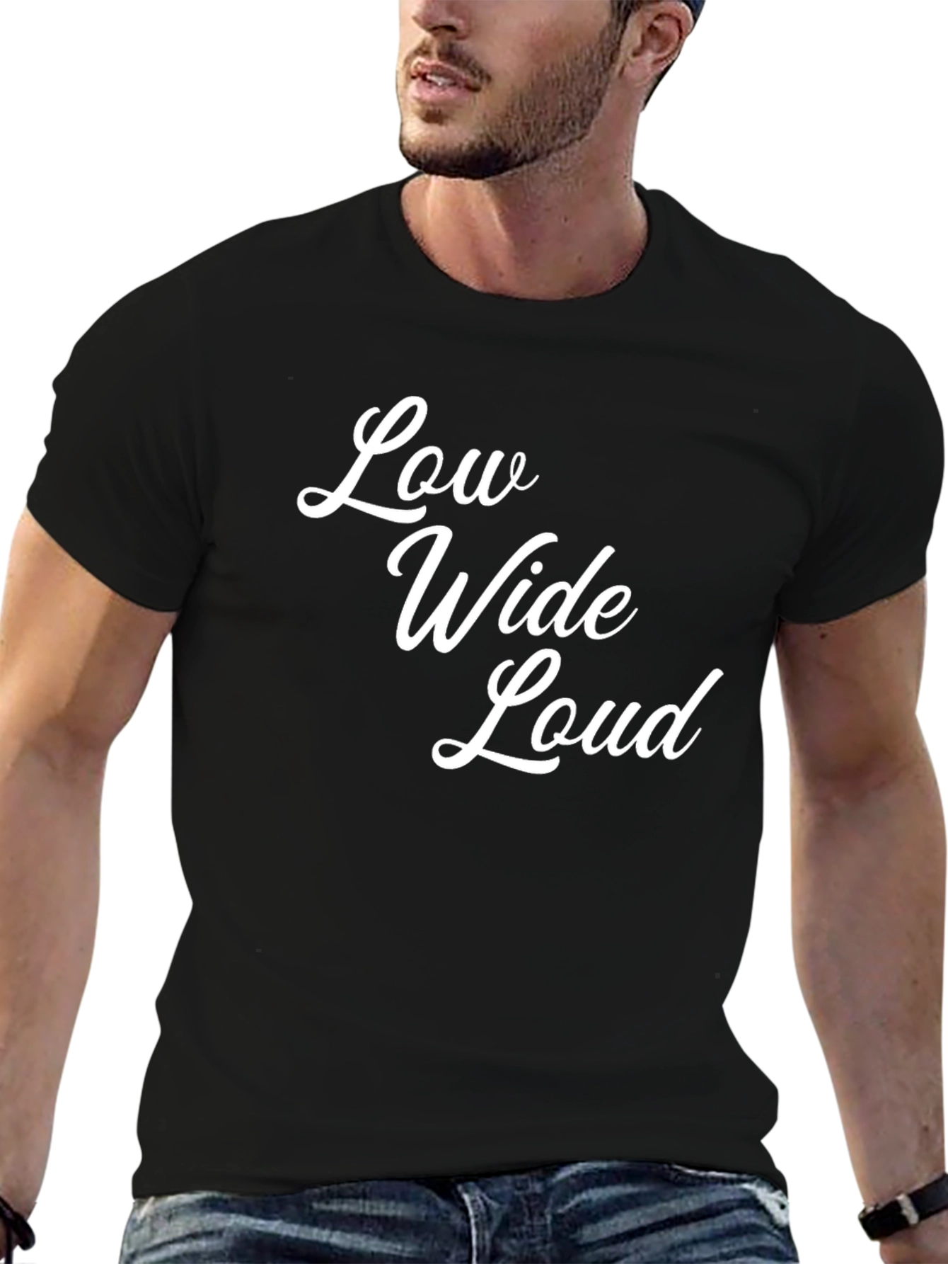 Low Wide Loud Graphic Tee - Black Cotton T-Shirt
