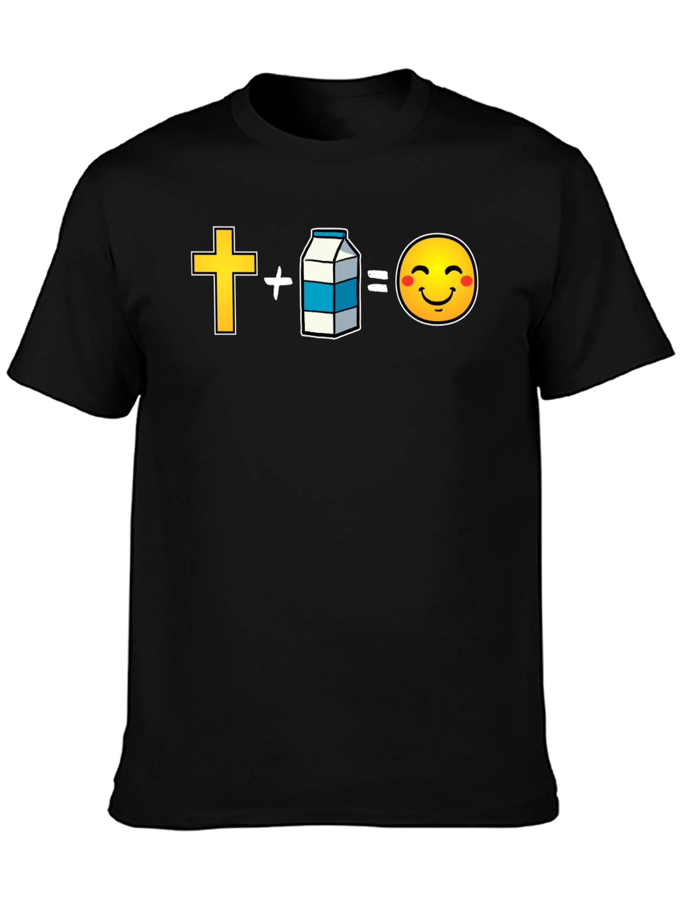 Cross Plus Milk Equals Happy Face T-Shirt
