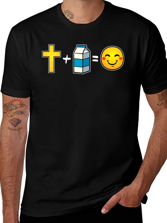 Cross Plus Milk Equals Happy Face T-Shirt
