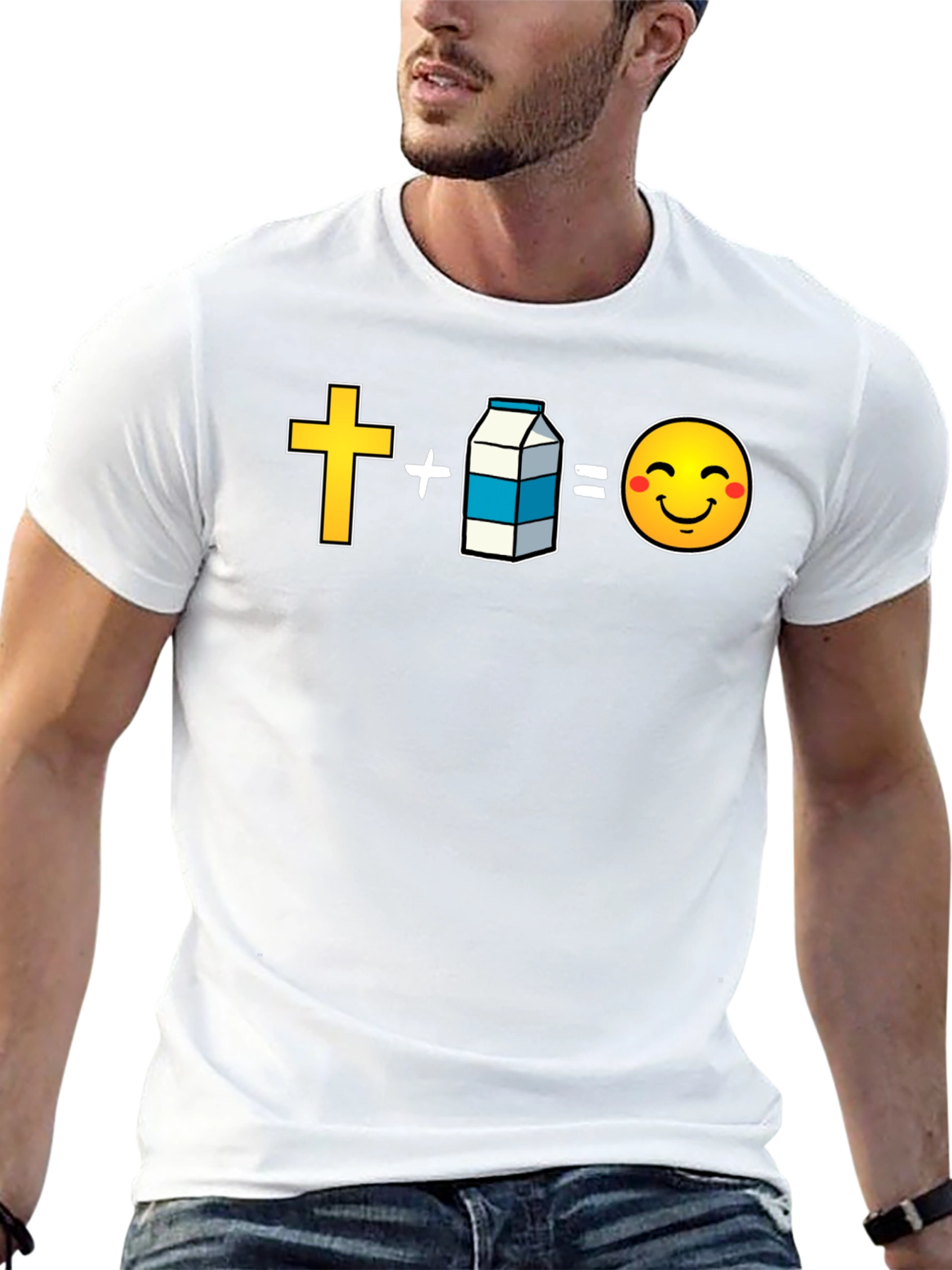 Cross Plus Milk Equals Happy Face T-Shirt