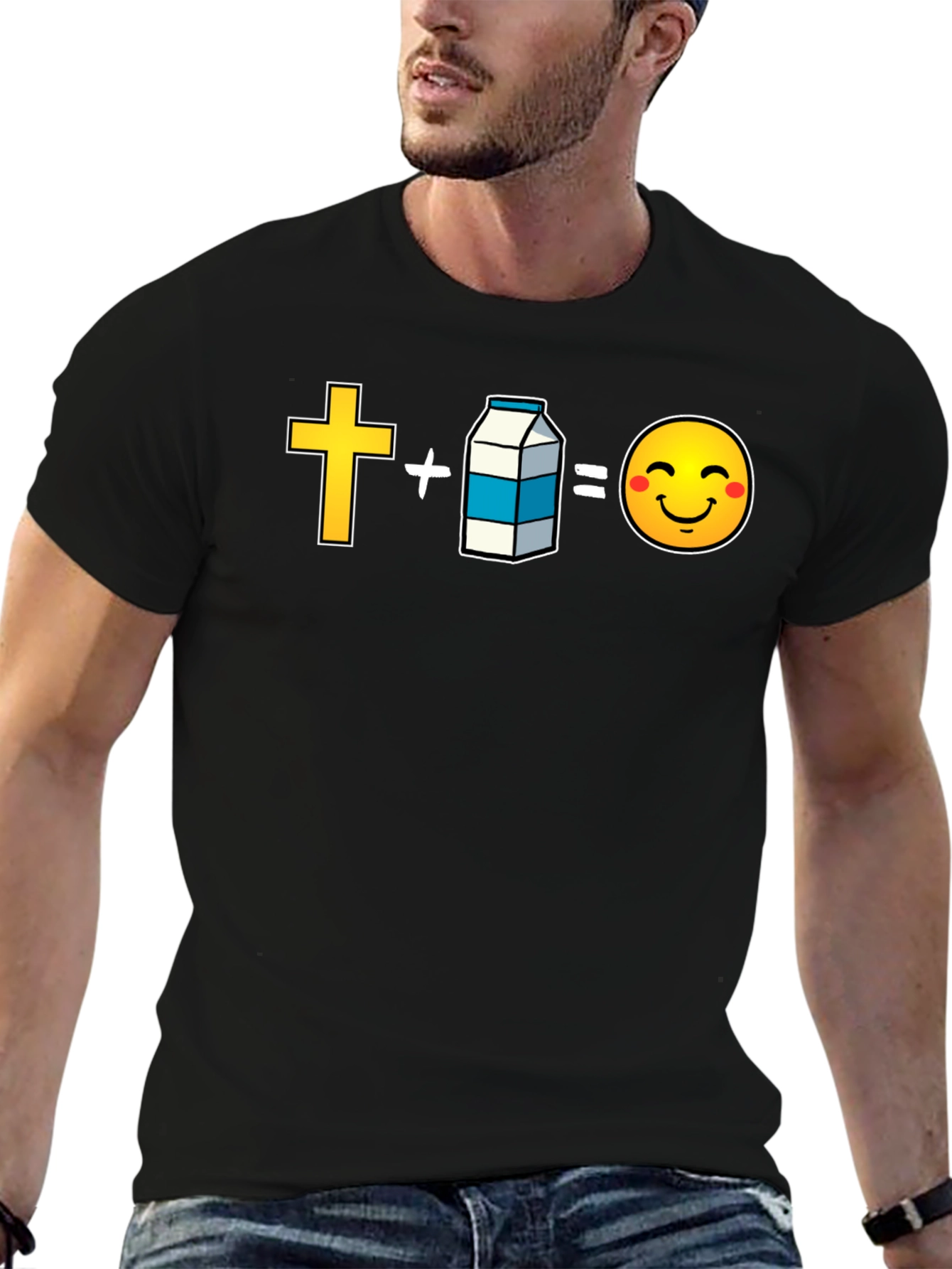 Cross Plus Milk Equals Happy Face T-Shirt