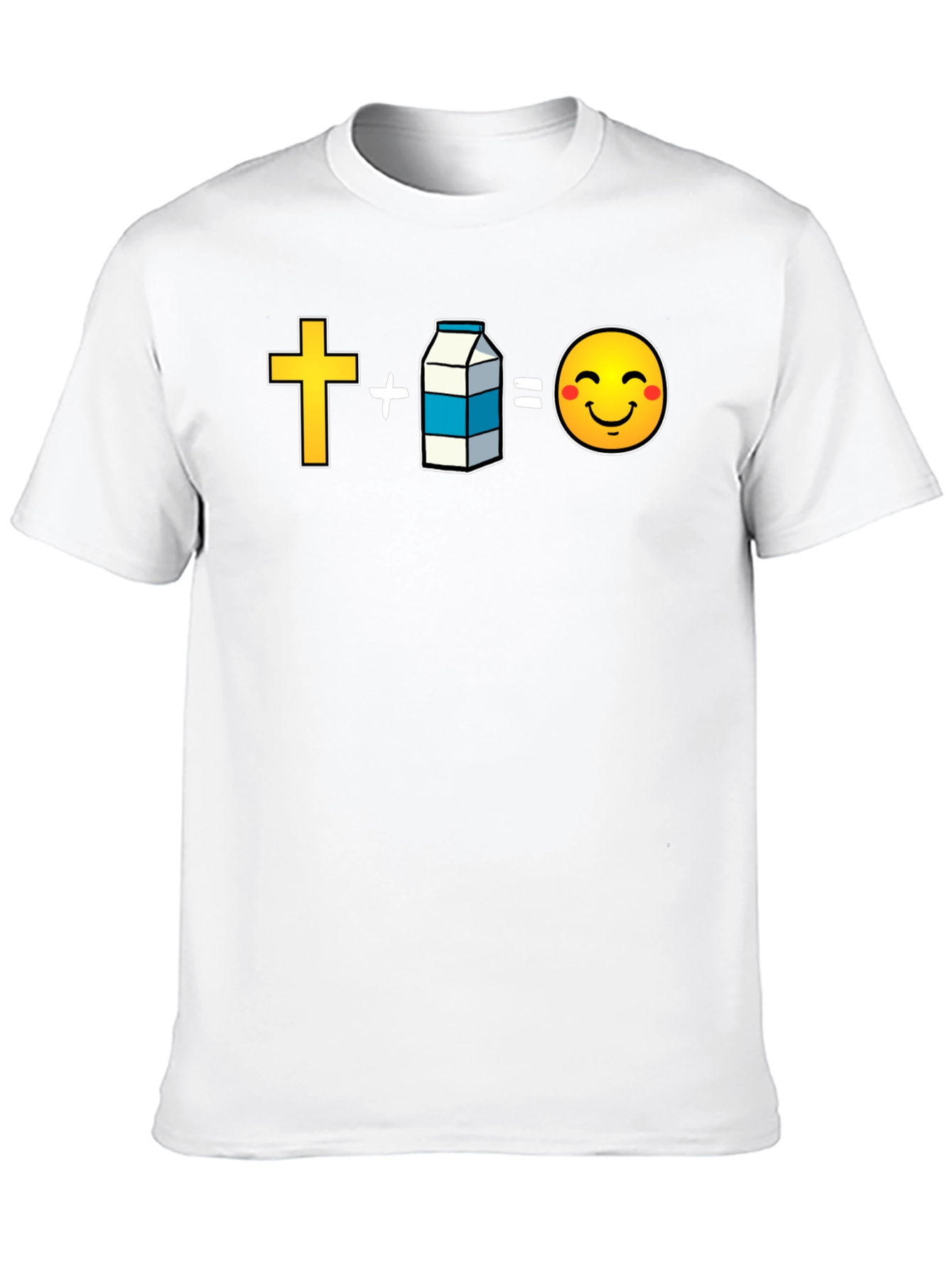 Cross Plus Milk Equals Happy Face T-Shirt
