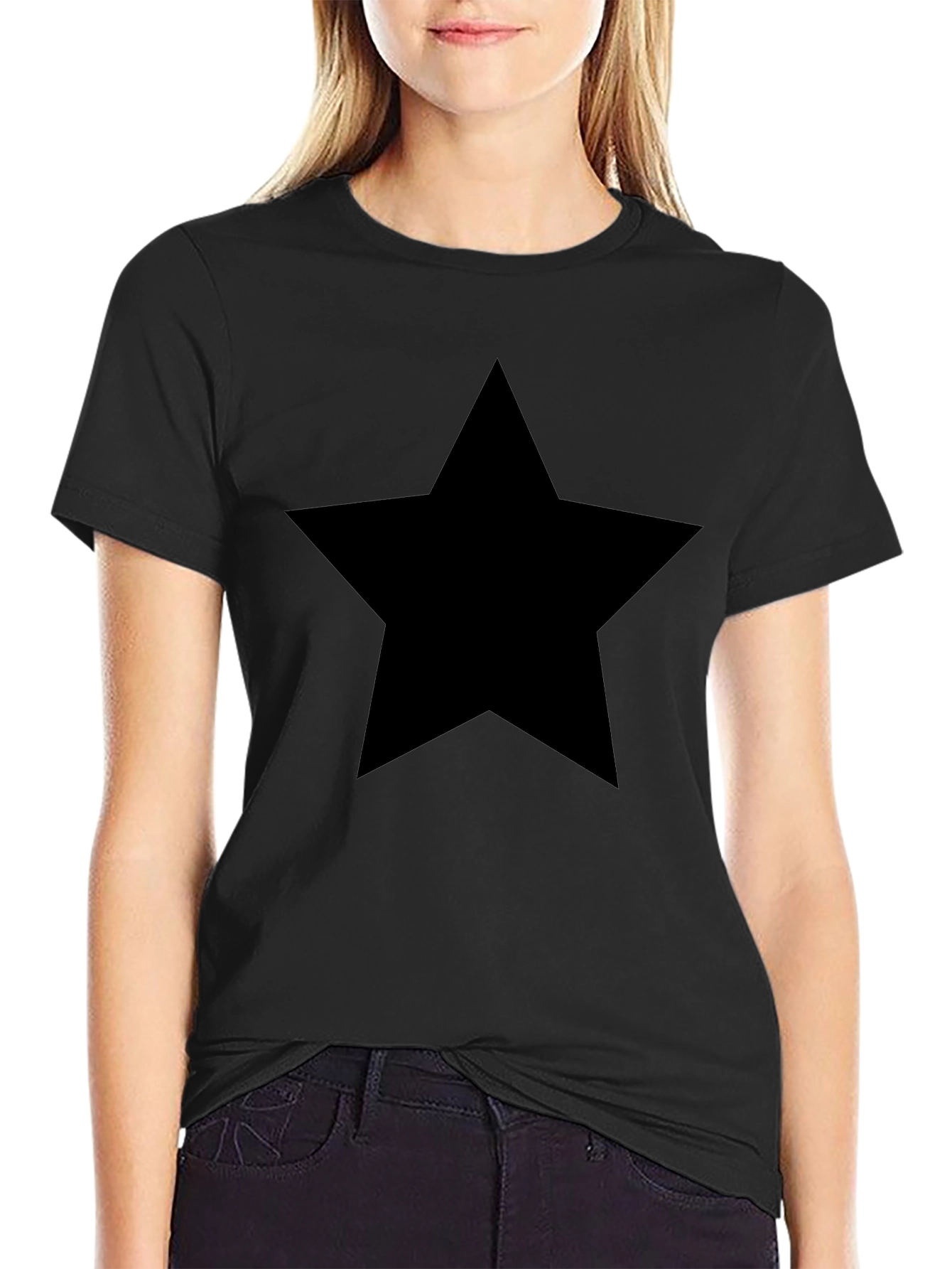 Bold Black Star T-Shirt - Classic Unisex Style