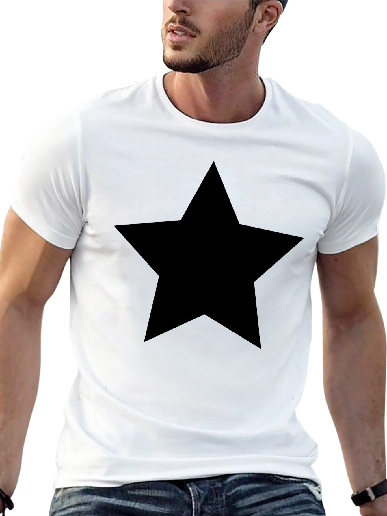 Bold Black Star T-Shirt - Classic Unisex Style