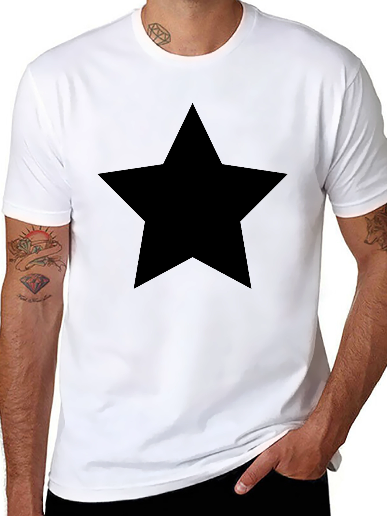 Bold Black Star T-Shirt - Classic Unisex Style