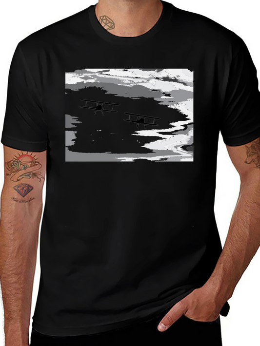 Vintage Biplane Silhouette Graphic Tee