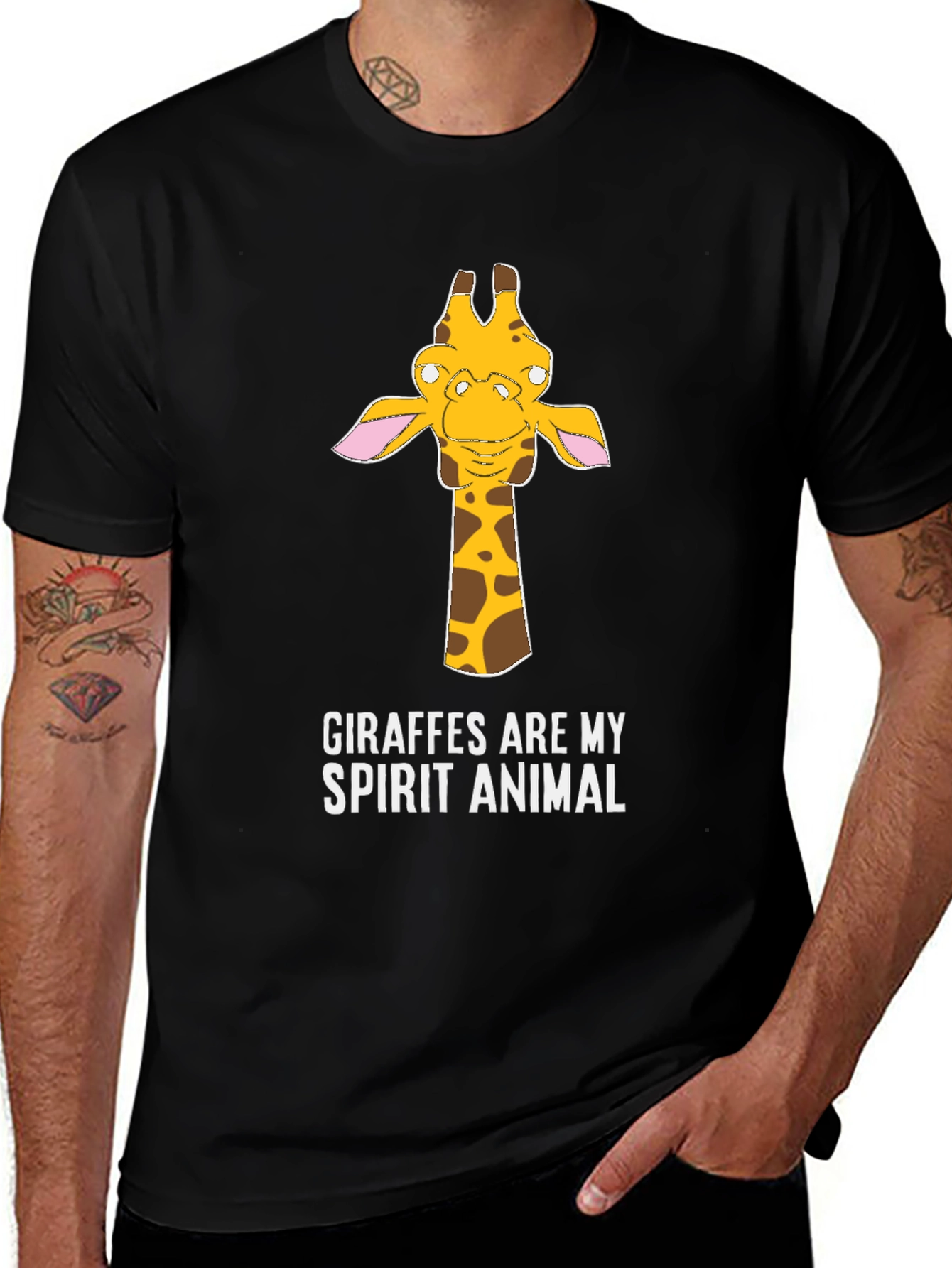 Giraffe Spirit Animal Graphic Tee - Casual Cotton T-Shirt