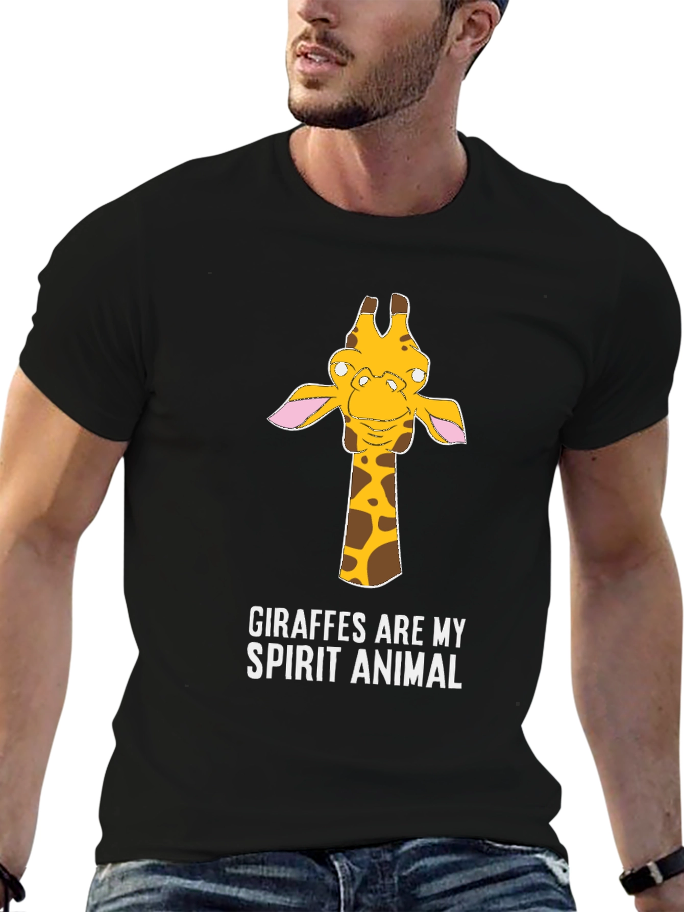 Giraffe Spirit Animal Graphic Tee - Casual Cotton T-Shirt