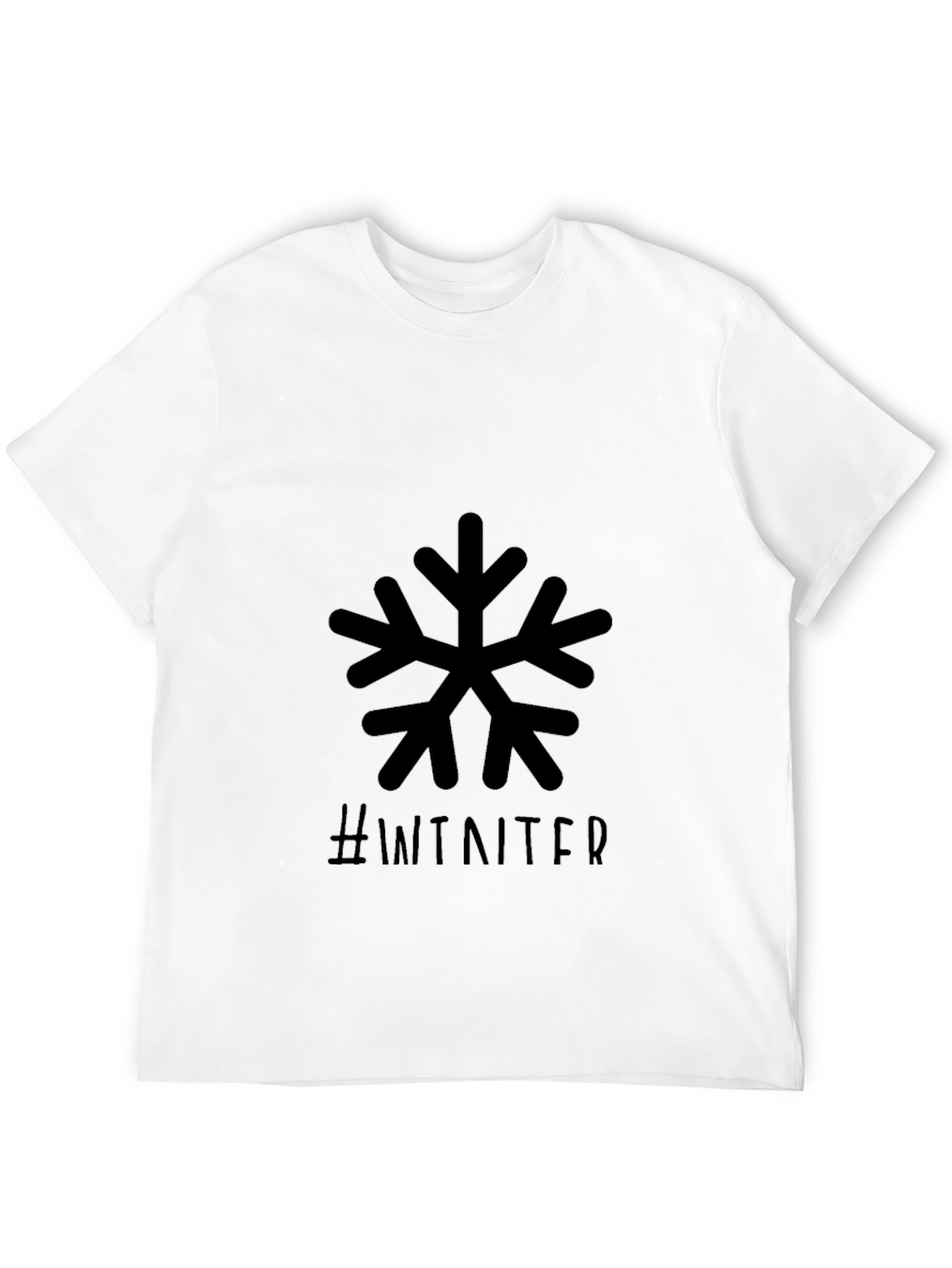 Winter Snowflake Graphic Black T-Shirt