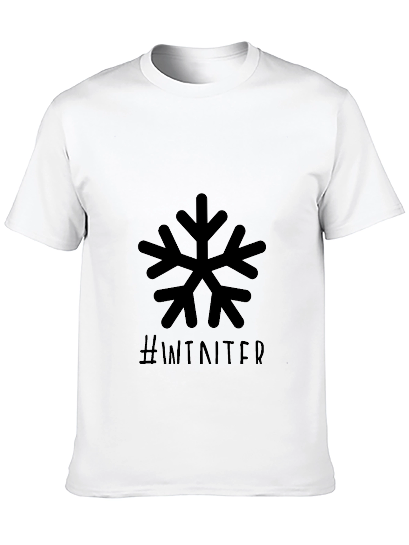 Winter Snowflake Graphic Black T-Shirt