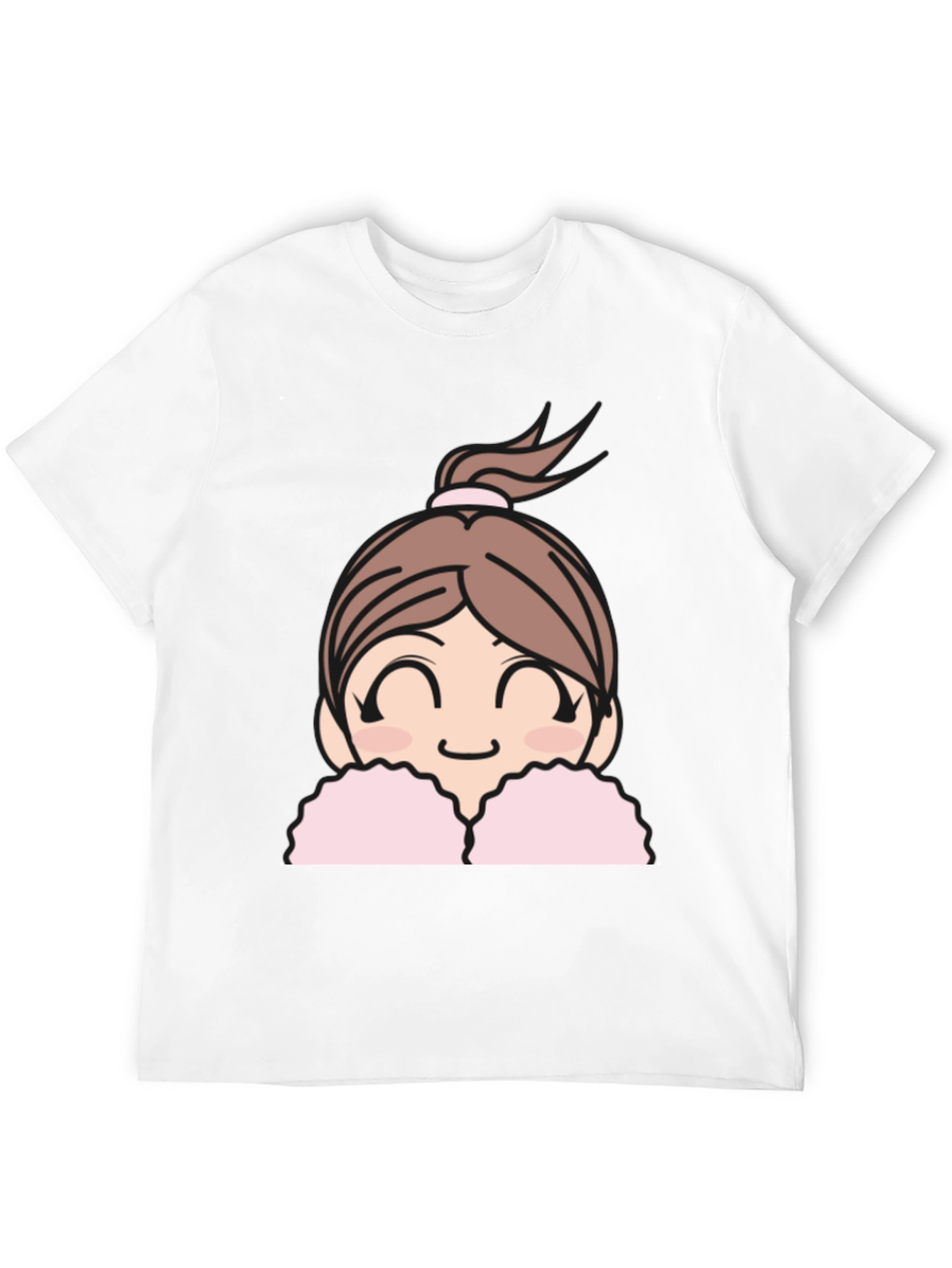 Cute Anime Girl Graphic Black T-Shirt