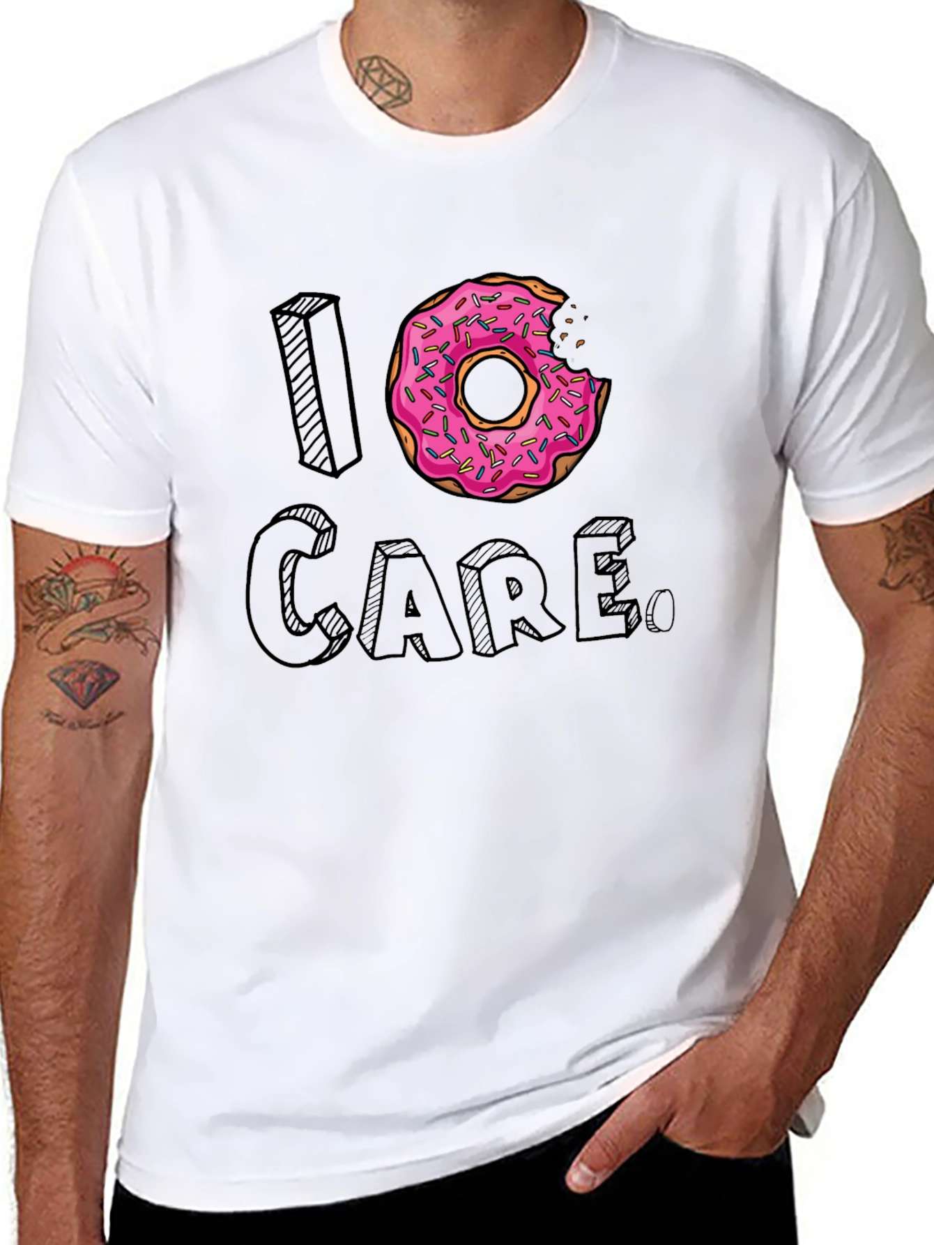 I Donut Care Graphic T-Shirt Funny Foodie Tee