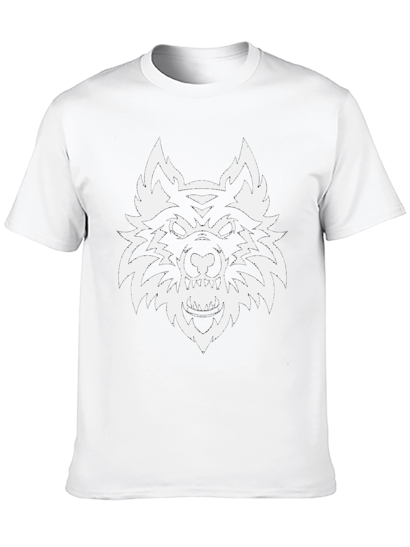 Black T-Shirt with Wolf Graphic