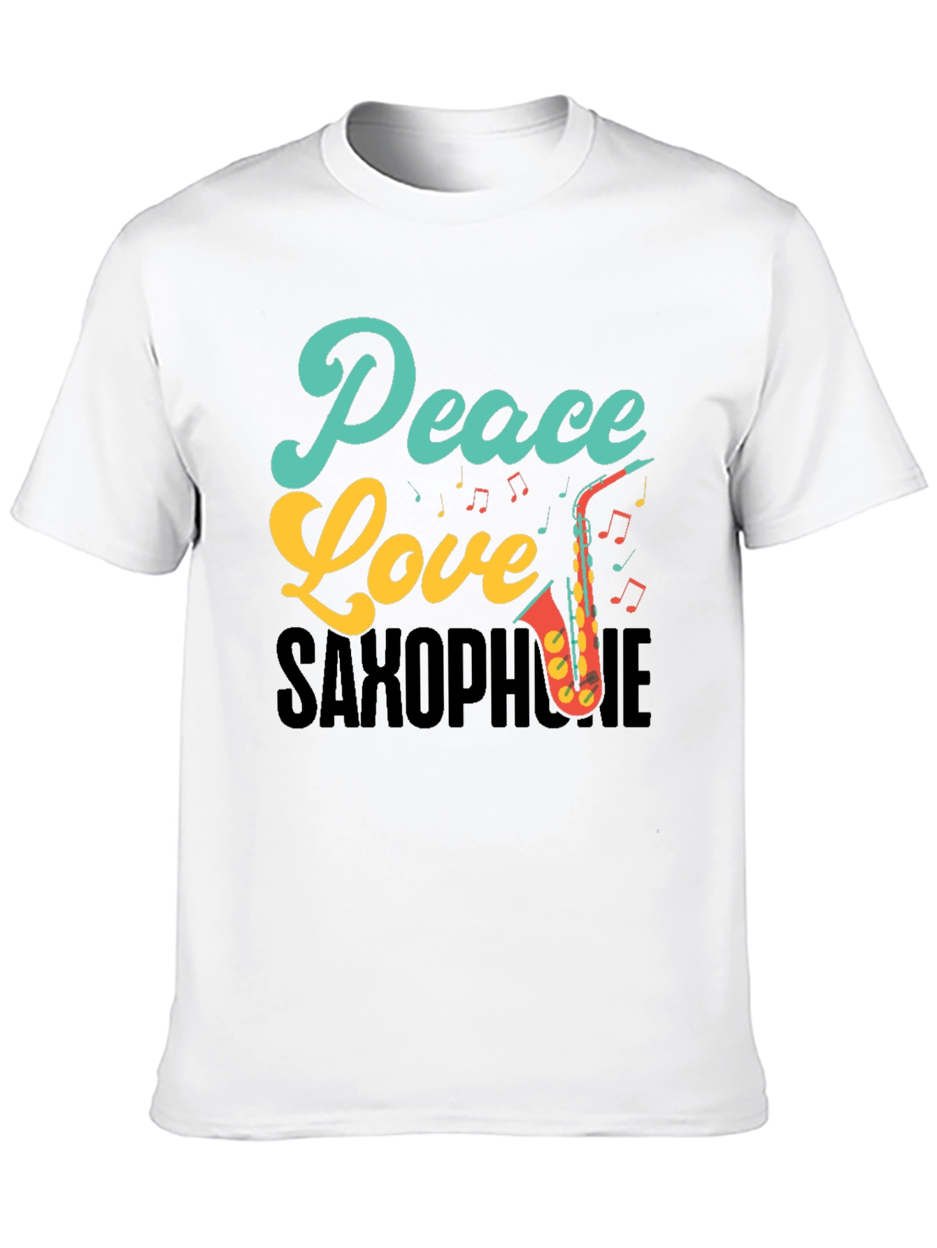 Peace Love Saxophone Graphic Tee