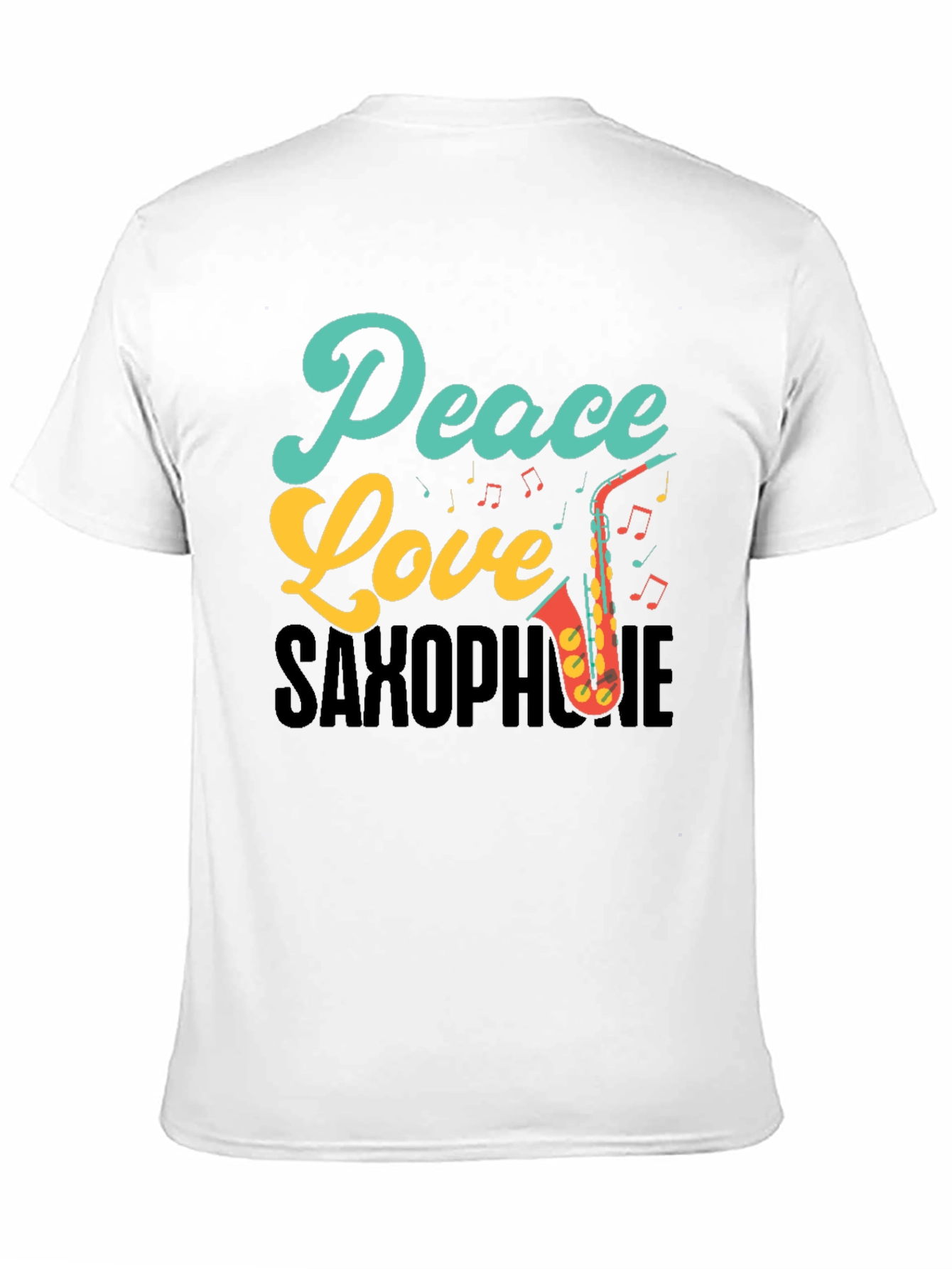 Peace Love Saxophone Graphic Tee