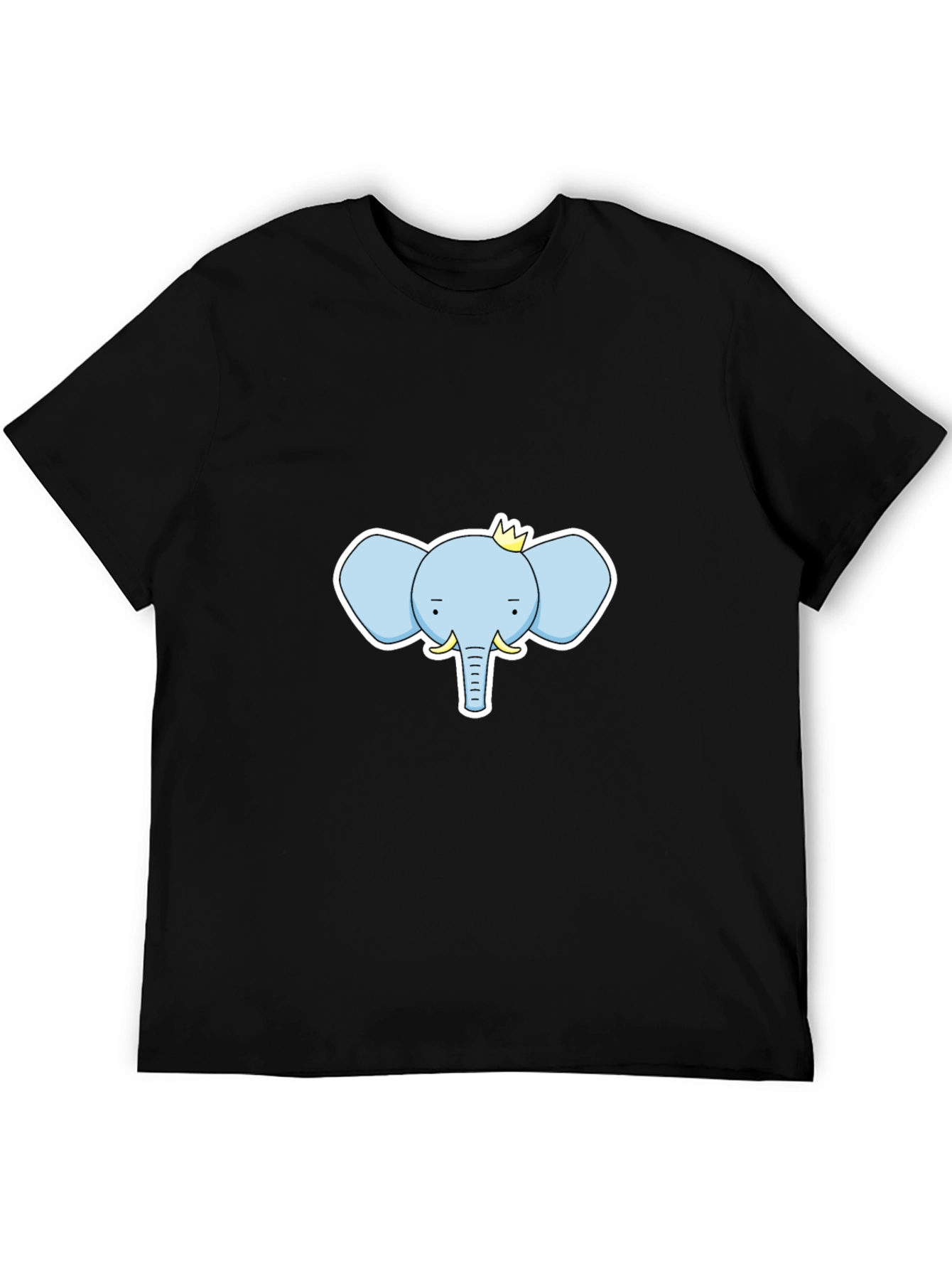 Elephant King Graphic Tee - Black Cotton T-Shirt