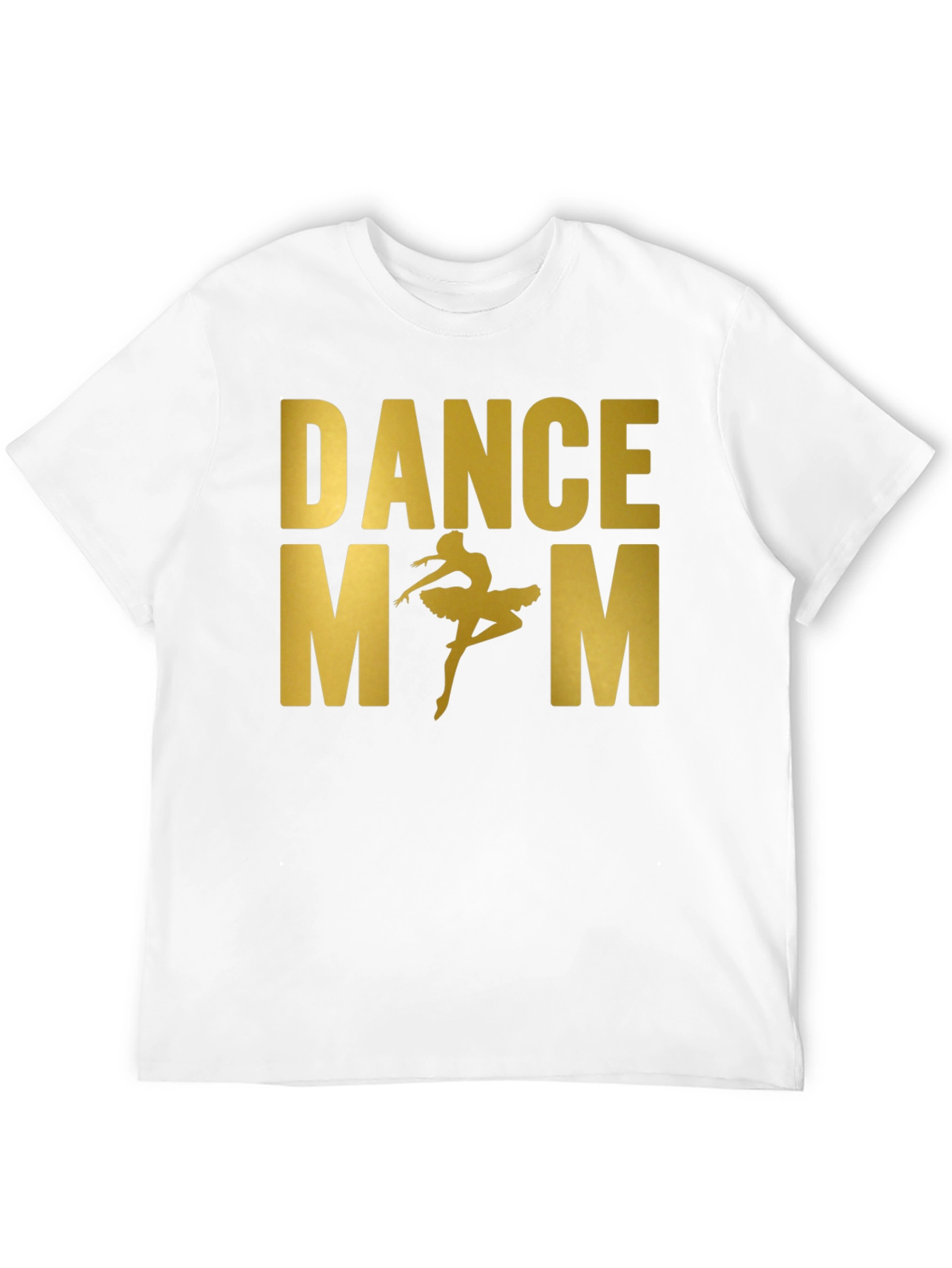 Dance Mom Tee - Gold Text Ballerina Black T-Shirt
