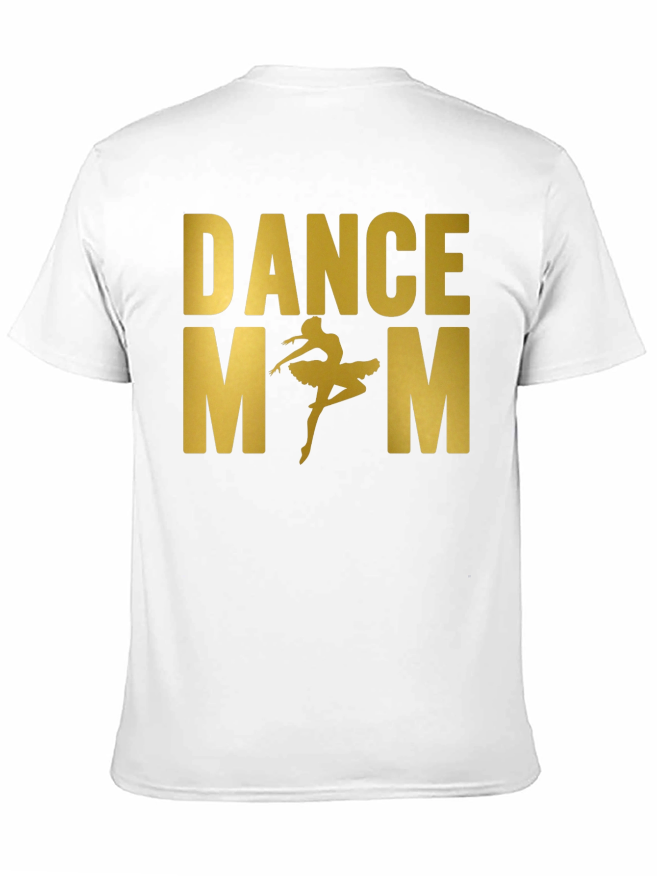 Dance Mom Tee - Gold Text Ballerina Black T-Shirt