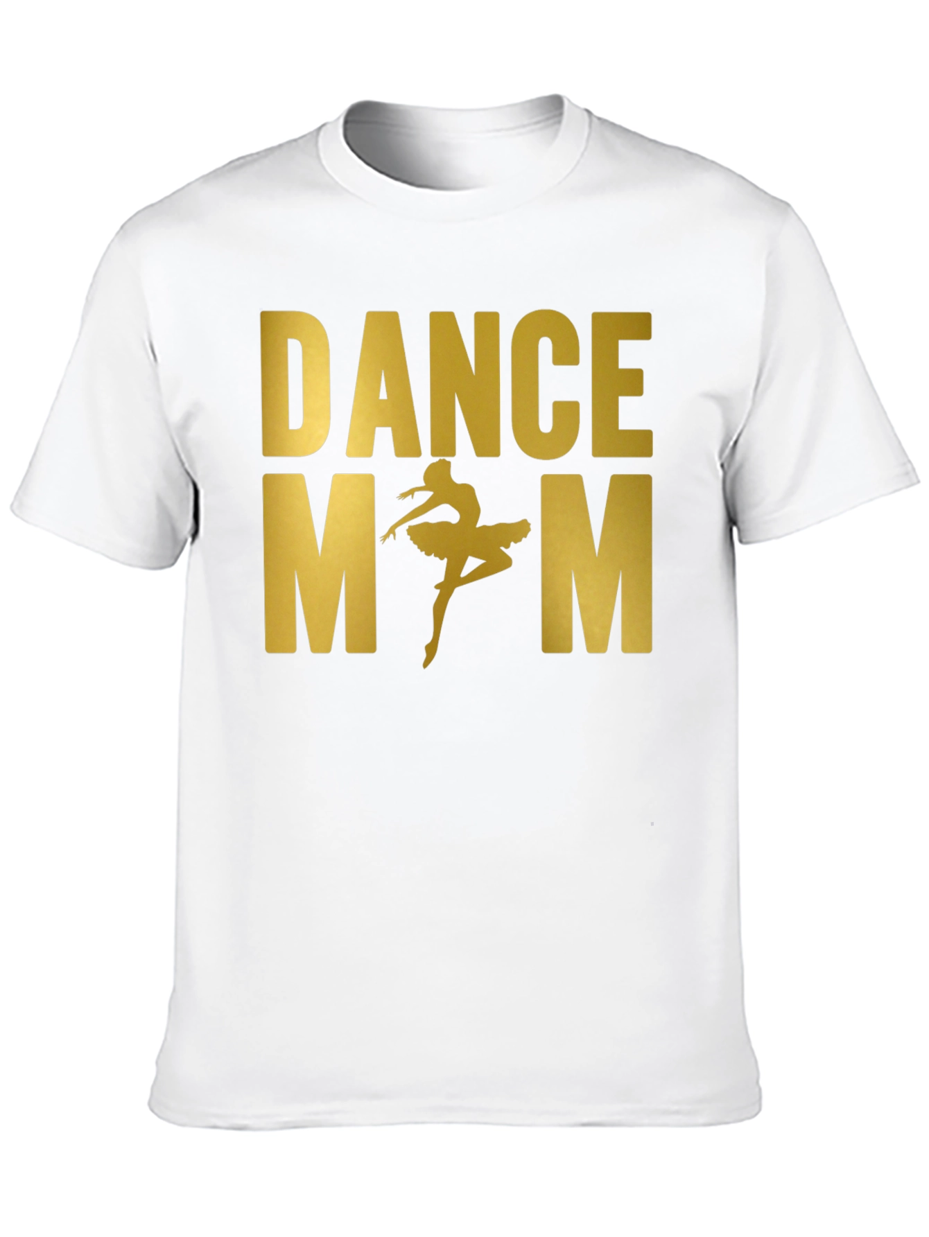 Dance Mom Tee - Gold Text Ballerina Black T-Shirt